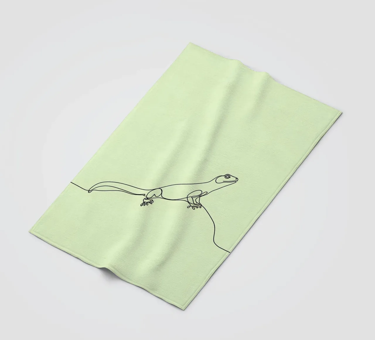 Minimalist Line Drawing of a Gecko | Modern Abstract Art fleece blanket by Viv Line Art