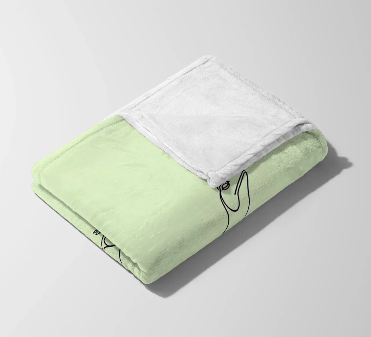 Minimalist Line Drawing of a Gecko | Modern Abstract Art fleece blanket by Viv Line Art