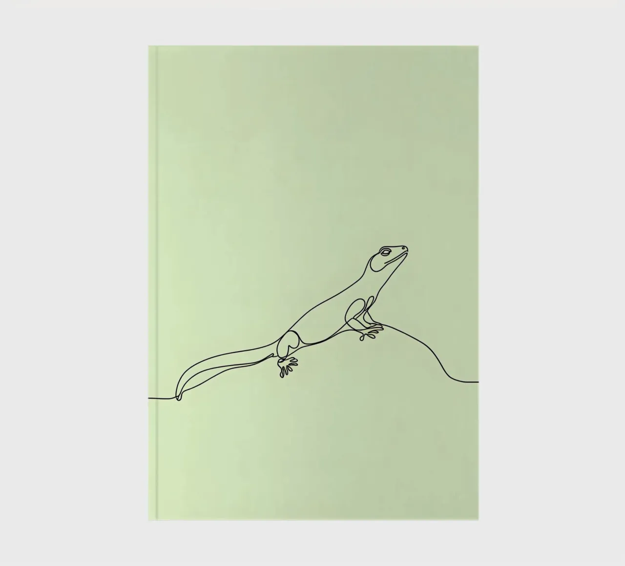 Minimalist Line Drawing of a Gecko | Modern Abstract Art notebook by Viv Line Art