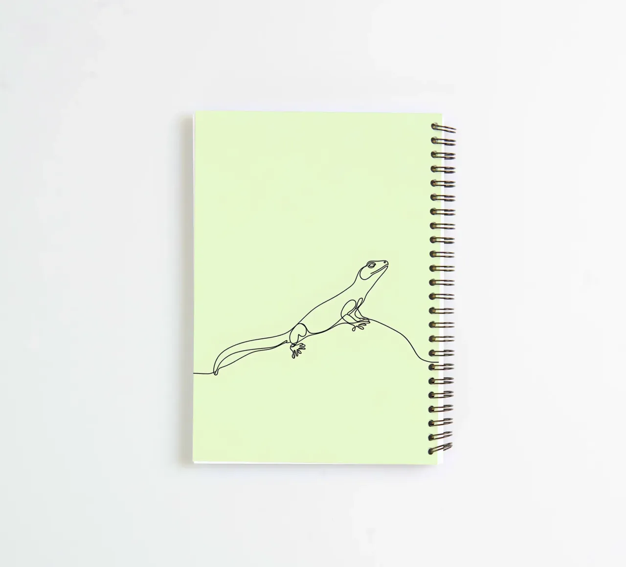 Minimalist Line Drawing of a Gecko | Modern Abstract Art spiral notebook by Viv Line Art