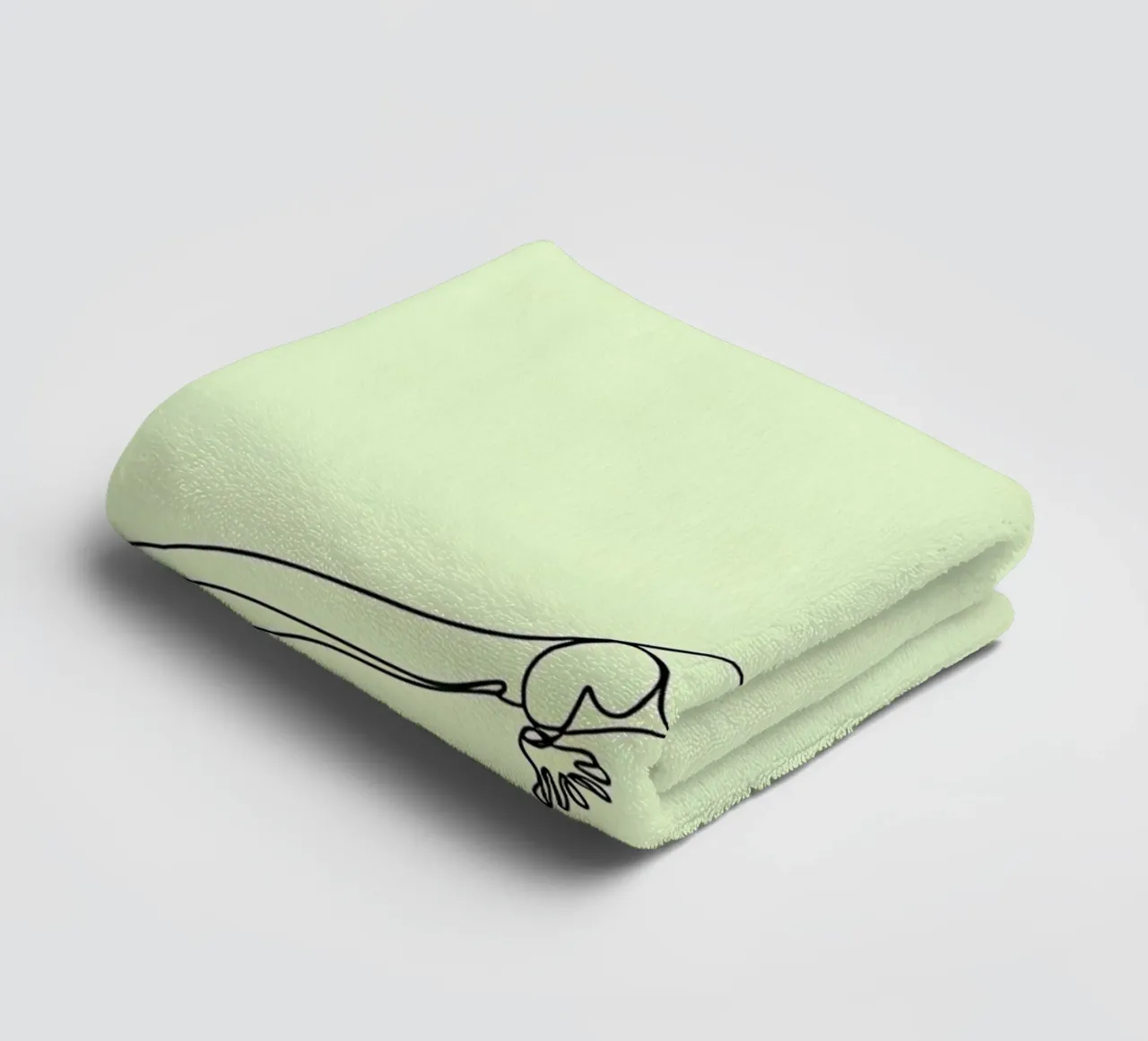 Disegno lineare minimalista di un geco | Arte astratta moderna asciugamano da bagno da Viv Line Art