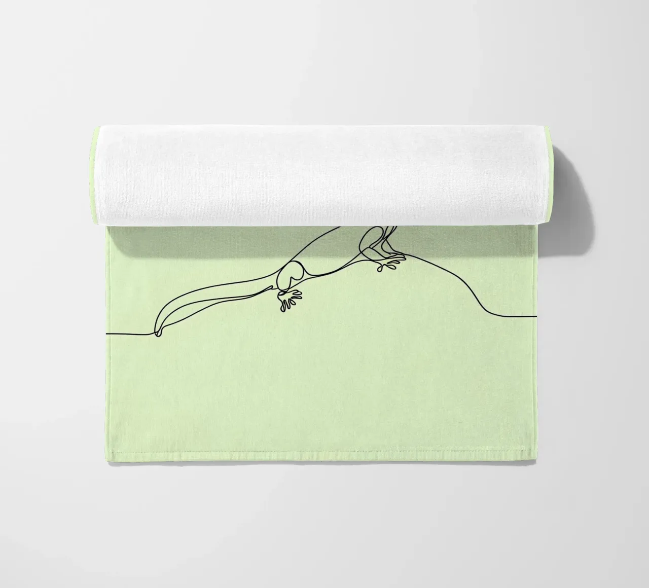 Minimalist Line Drawing of a Gecko | Modern Abstract Art beach towel by Viv Line Art