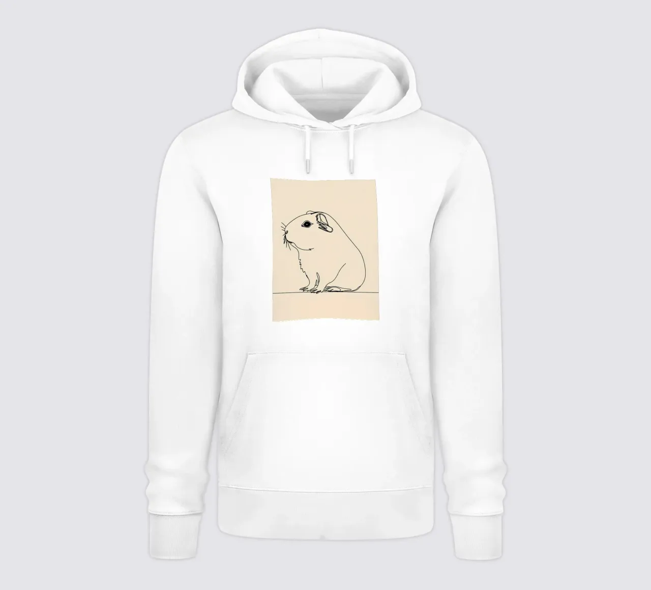 Dibujo lineal minimalista de una cobaya | Modern Abstract Ar sudadera con capucha de Viv Line Art