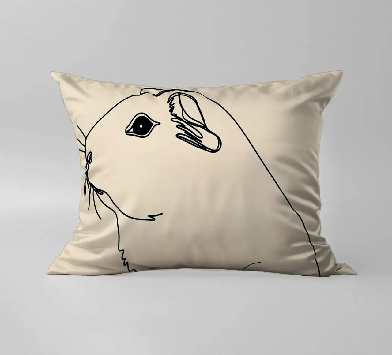 Minimalist Line Drawing of a Guinea Pig | Modern Abstract Ar decorative cushion by Viv Line Art