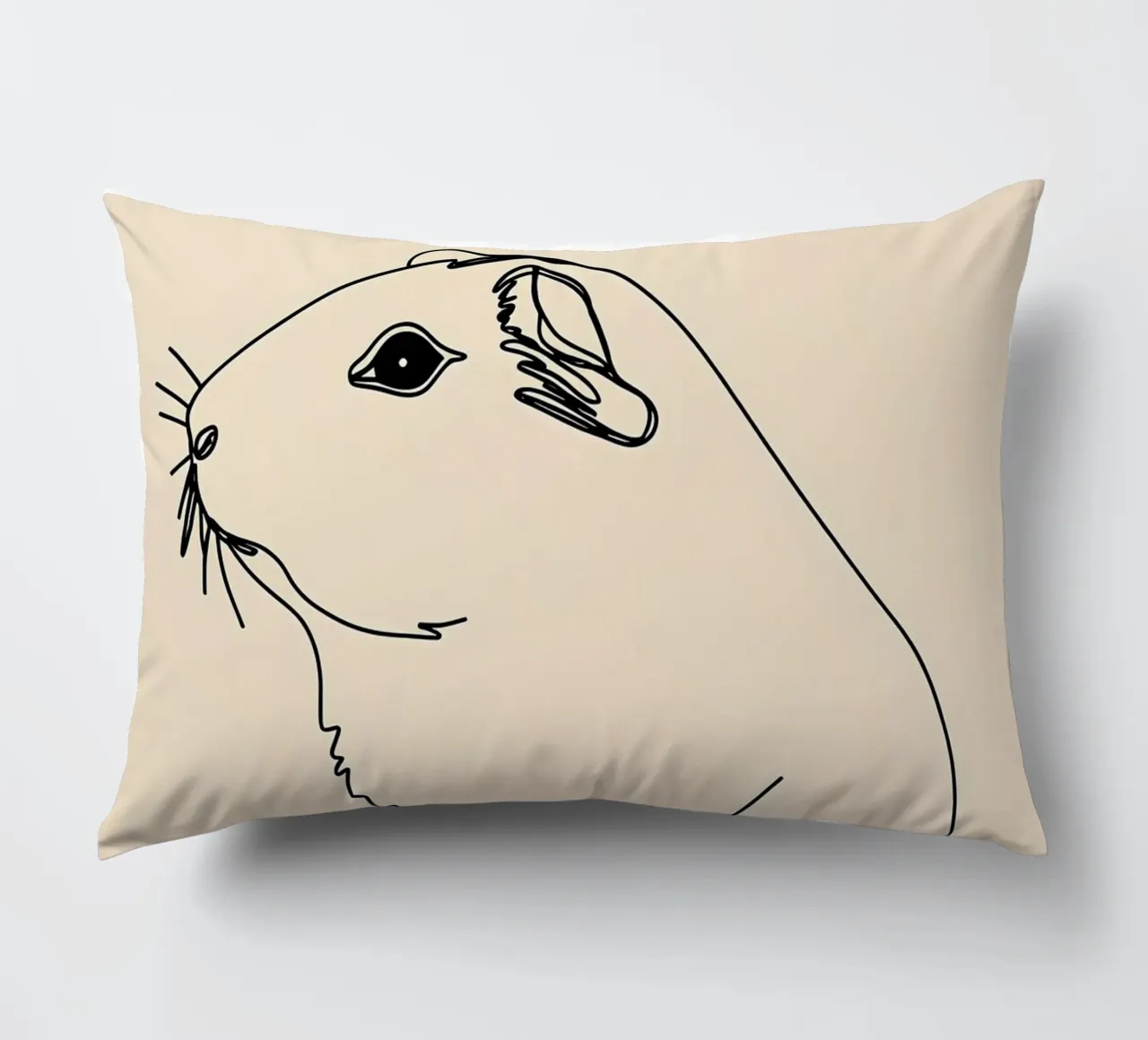 Minimalist Line Drawing of a Guinea Pig | Modern Abstract Ar decorative cushion by Viv Line Art