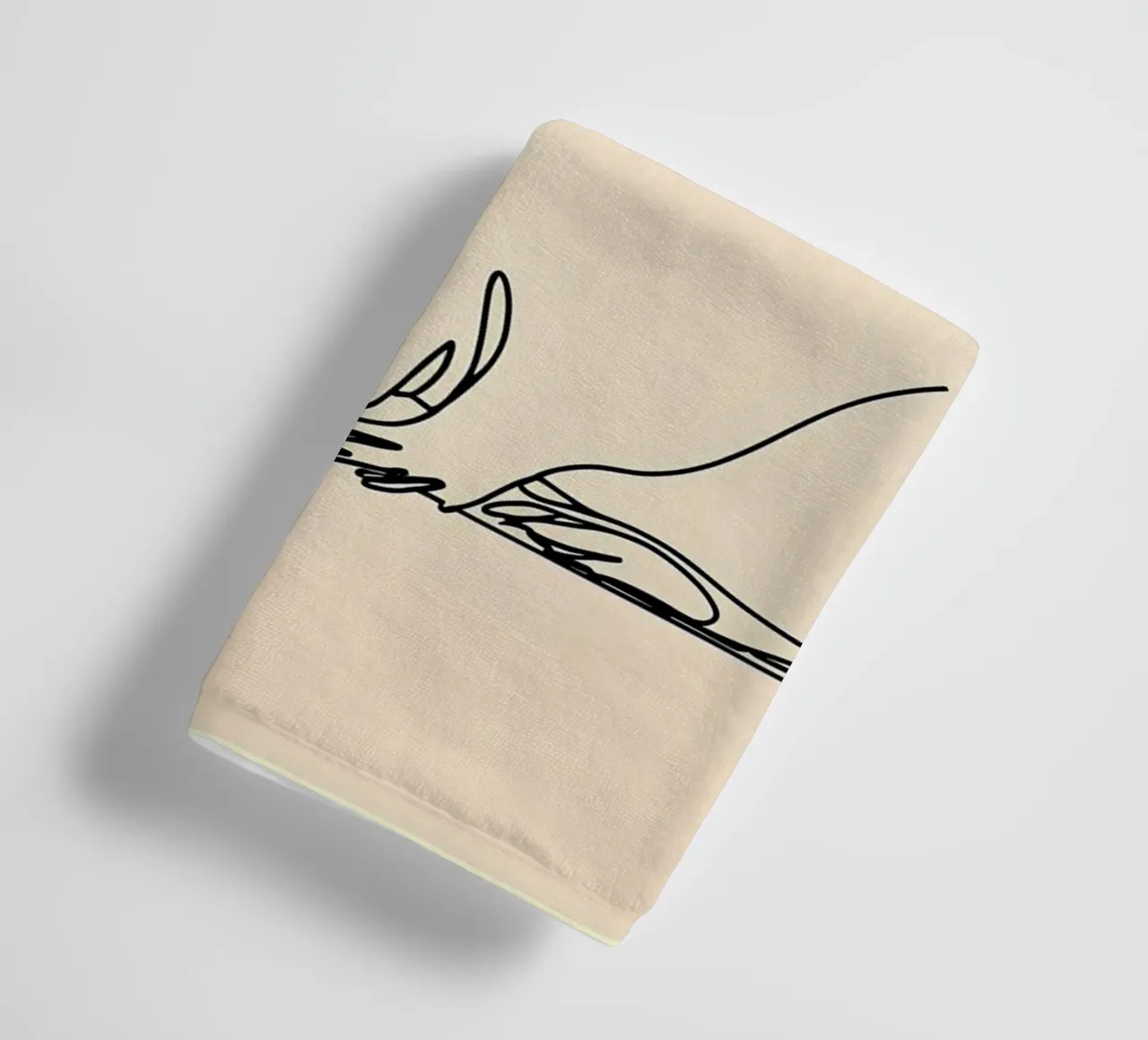 Minimalist Line Drawing of a Guinea Pig | Modern Abstract Ar towel by Viv Line Art