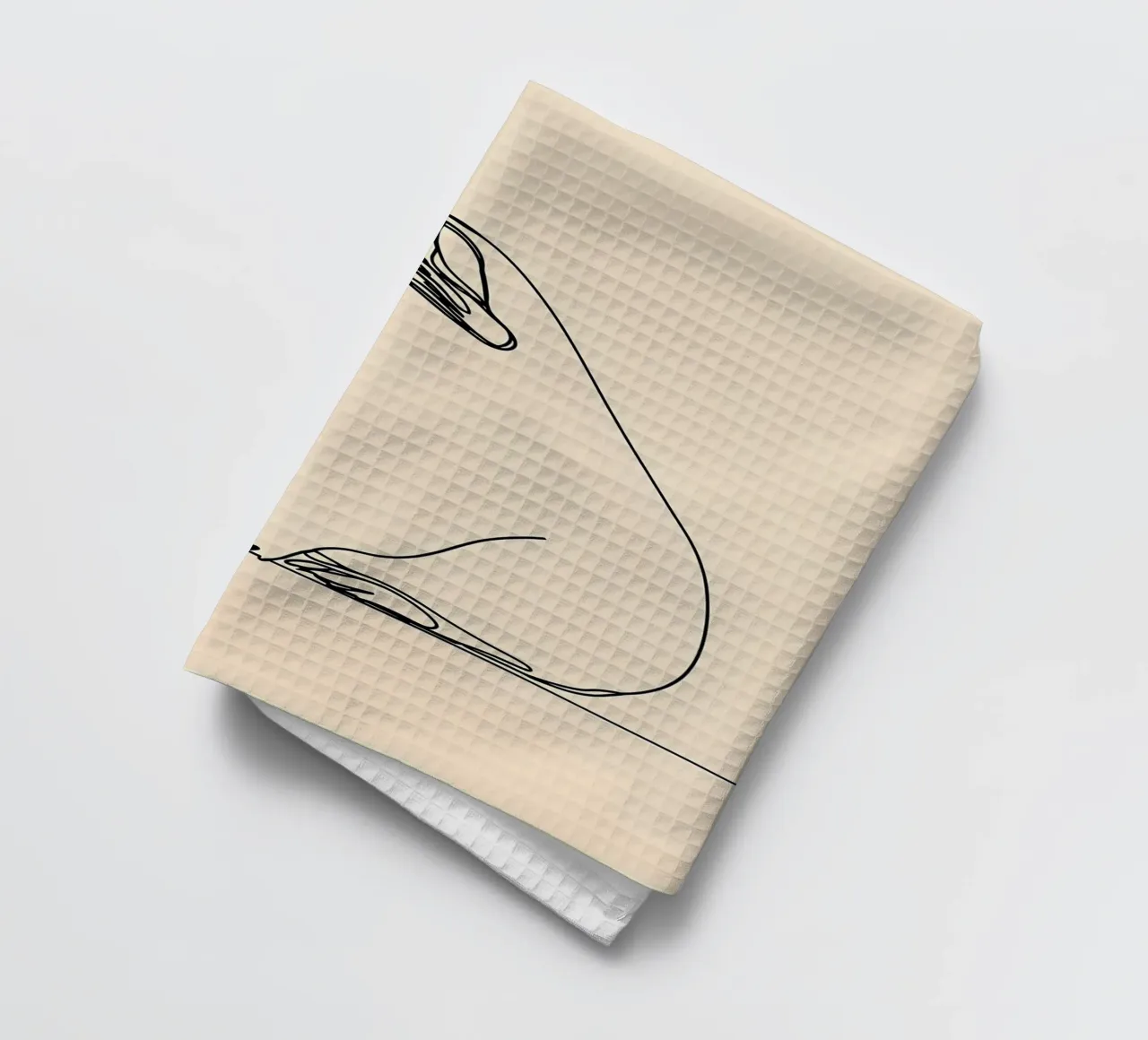 Dessin au trait minimaliste d'un cochon d'Inde | Modern Abstract Ar torchon de Viv Line Art