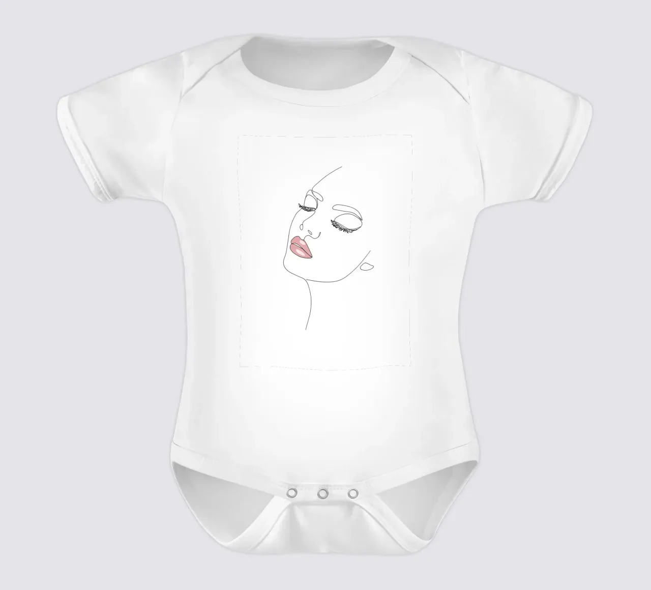 Portrait d'une femme au trait minimaliste | Modern Abstrac body bébé de Viv Line Art