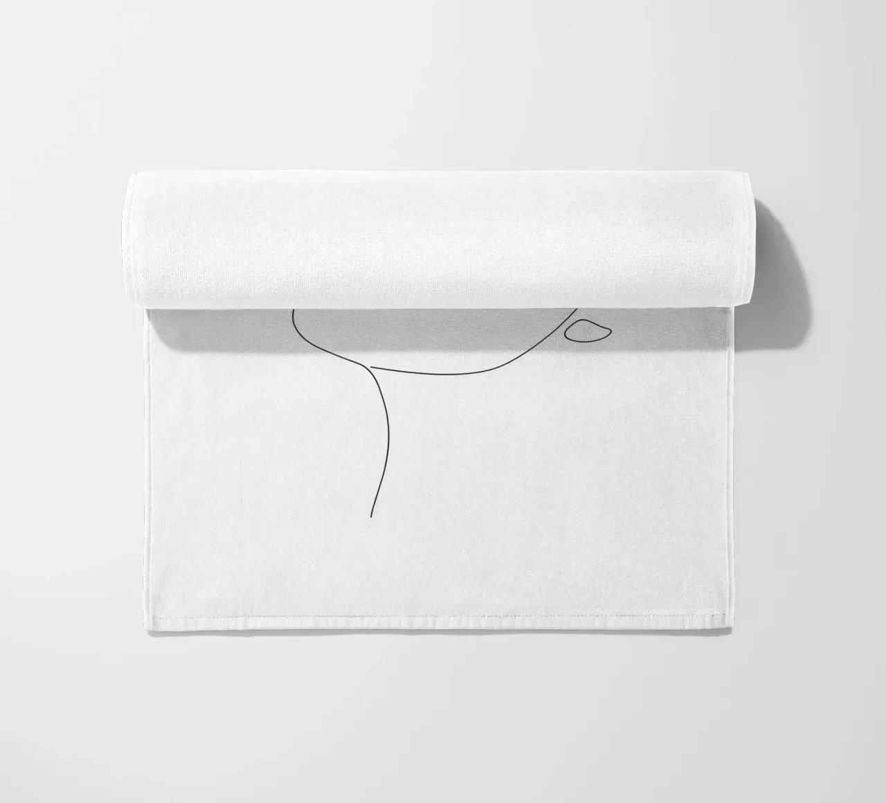 Minimalist Line Drawing Portrait of a Woman | Modern Abstrac beach towel by Viv Line Art