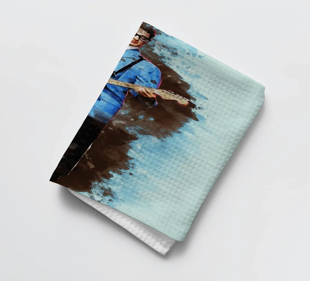 Smudge of Buddy Holly tea towel by Gunawan Rb