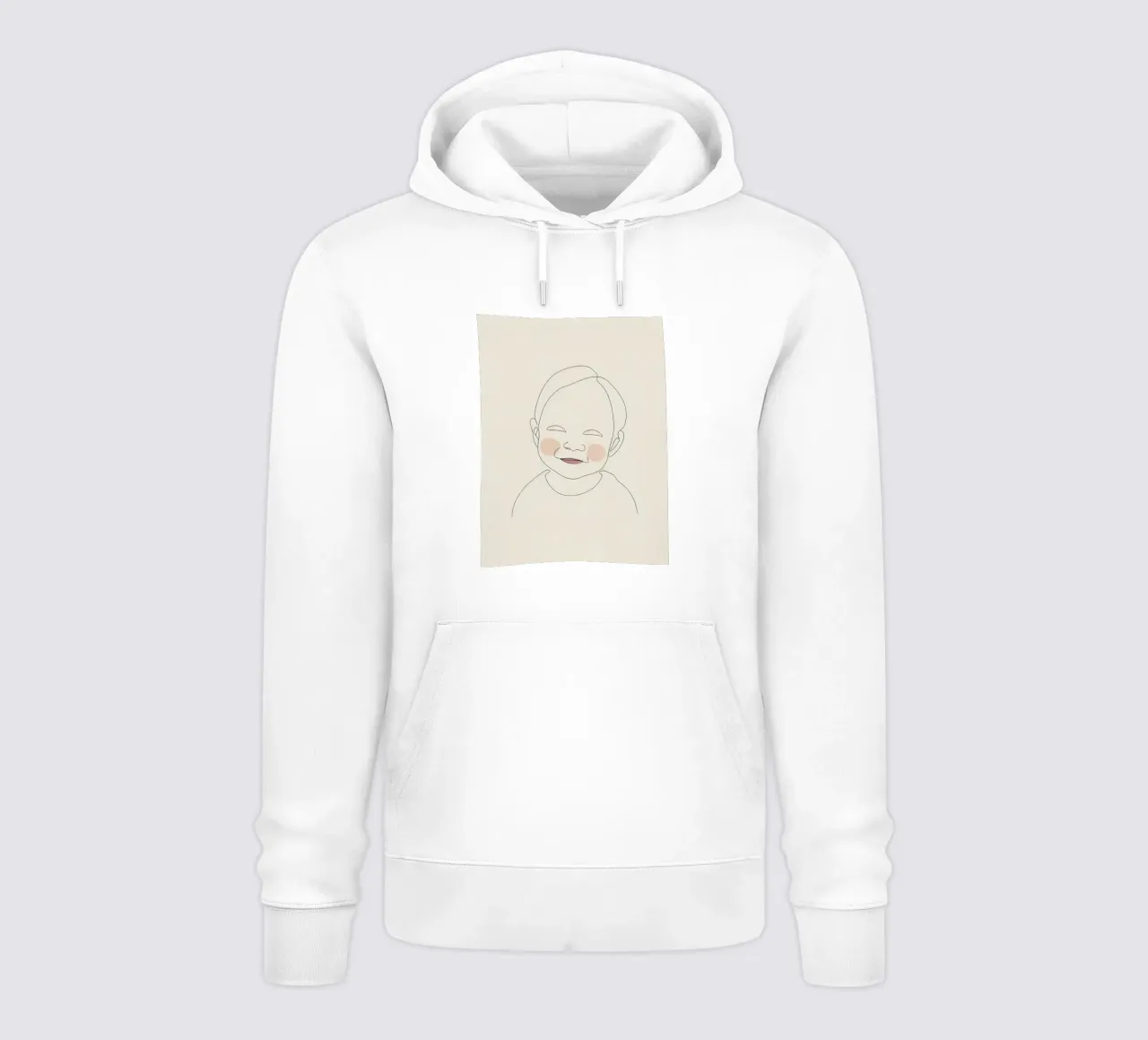 Disegno lineare minimalista Ritratto di un bambino | Astratto moderno felpa con cappuccio da Viv Line Art