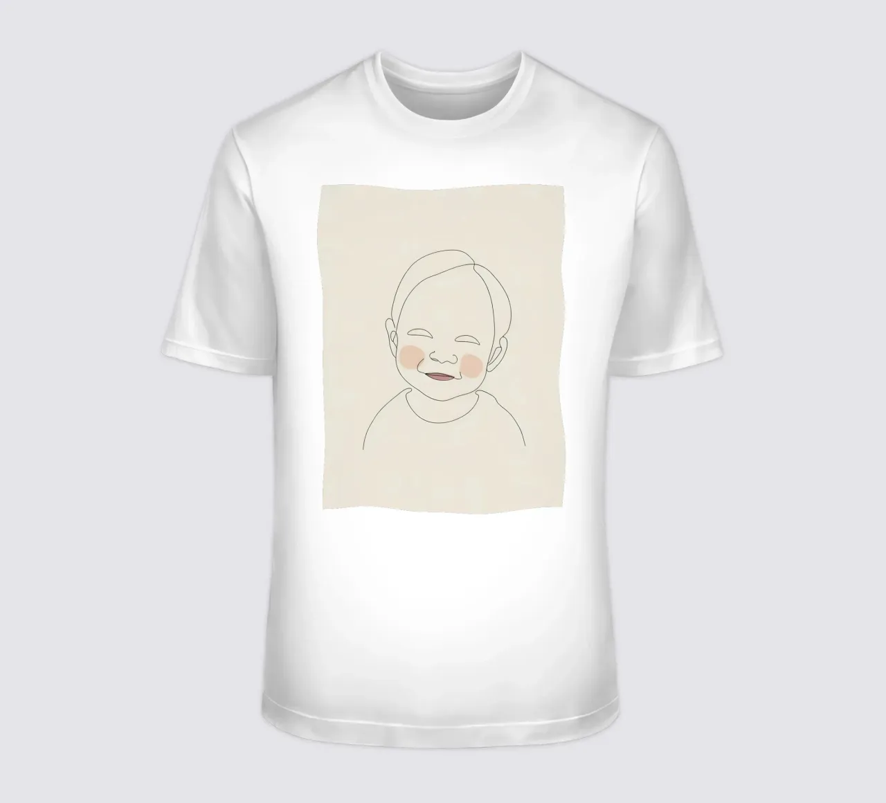 Minimalist Line Drawing Portrait of a Baby | Modern Abstract t-shirt by Viv Line Art