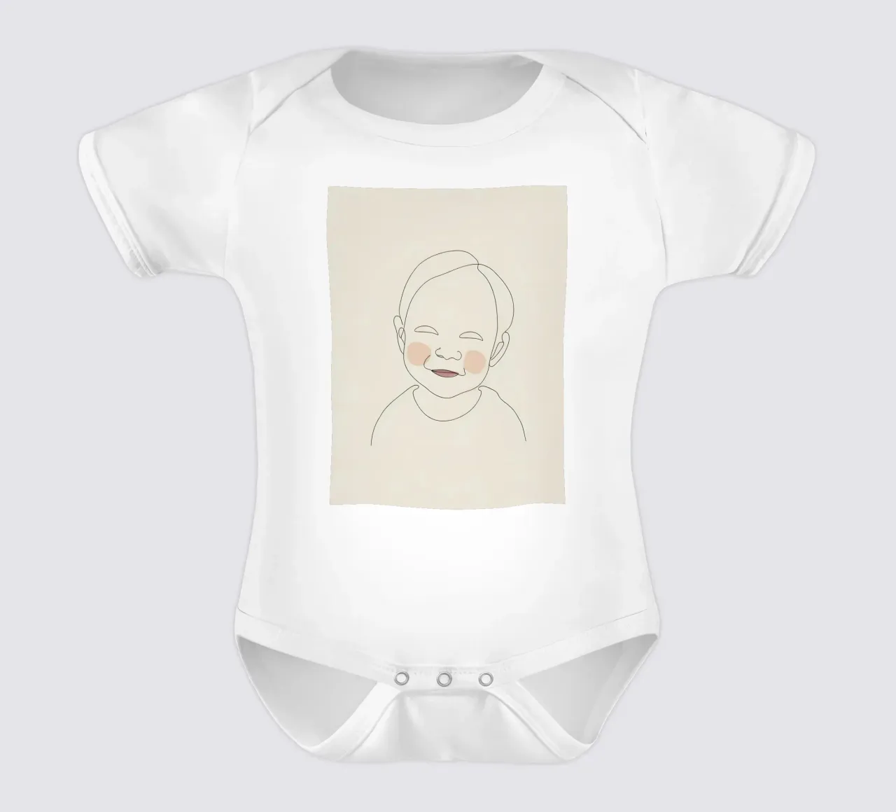 Dessin au trait minimaliste Portrait d'un bébé | Moderne Abstrait body bébé de Viv Line Art