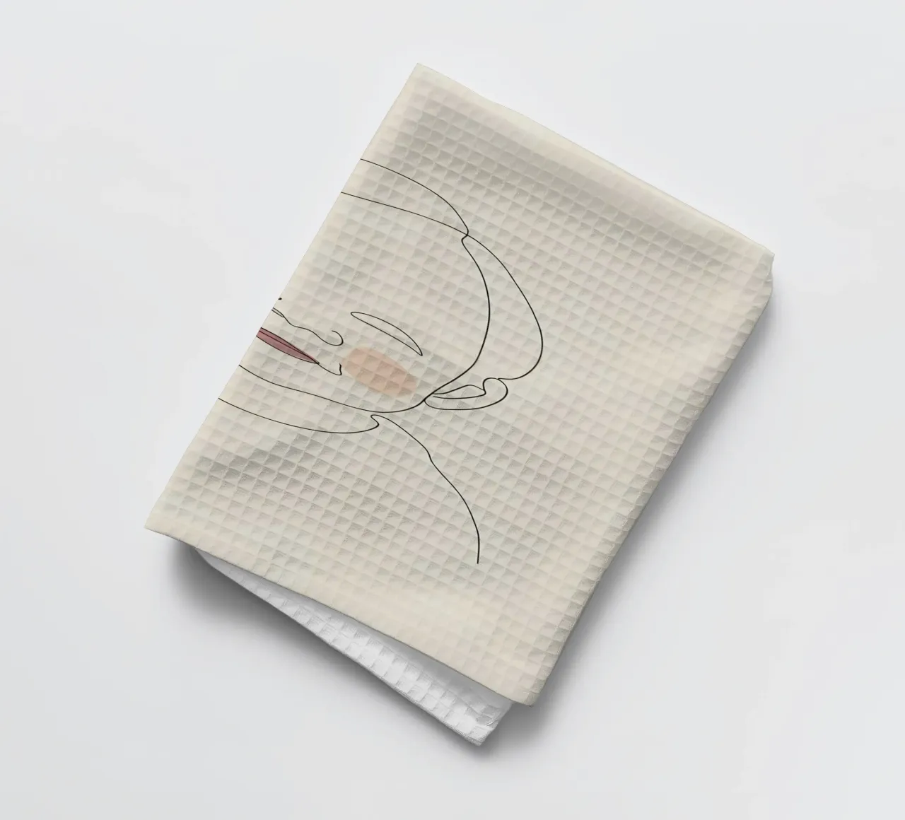 Dessin au trait minimaliste Portrait d'un bébé | Moderne Abstrait torchon de Viv Line Art