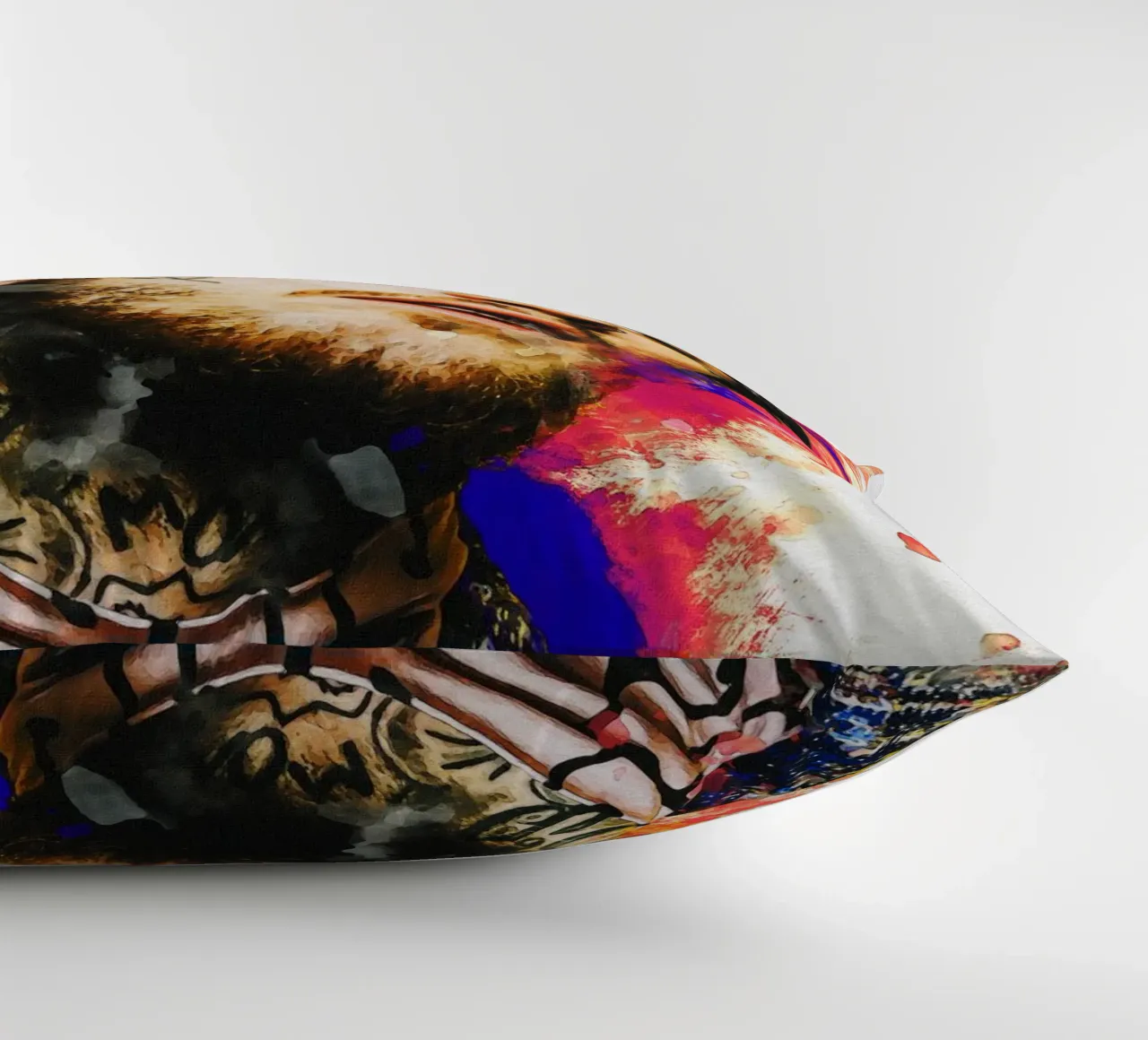 Smudge of Portrait Lil Peep decorative cushion by Gunawan Rb