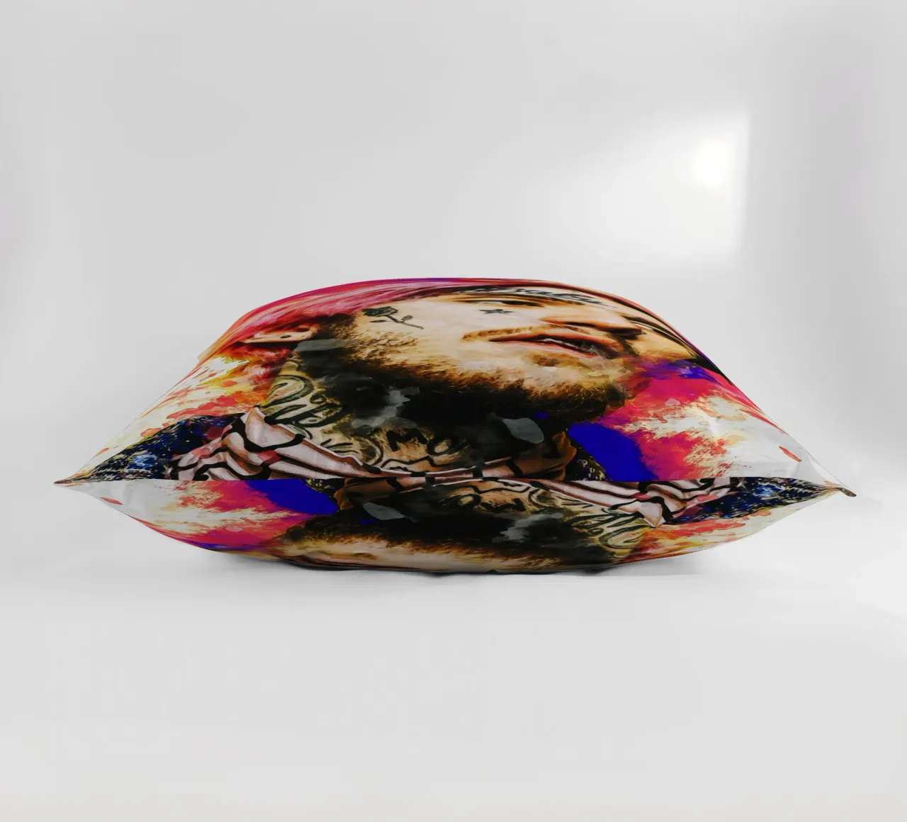 Smudge of Portrait Lil Peep decorative cushion by Gunawan Rb
