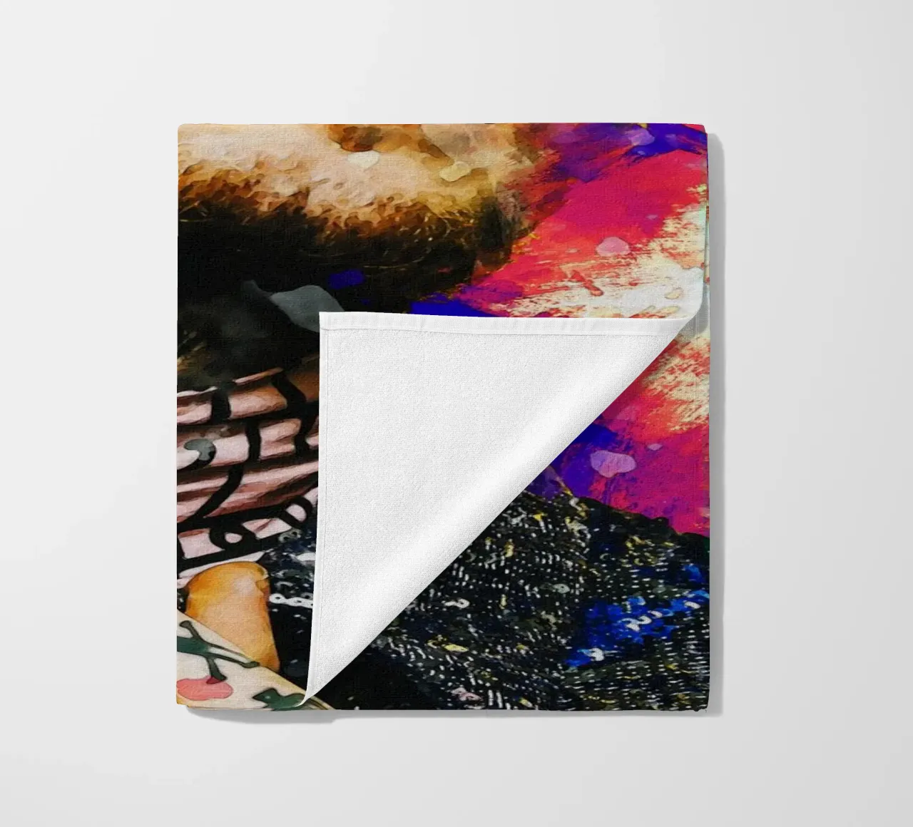 Smudge of Portrait Lil Peep beach towel by Gunawan Rb