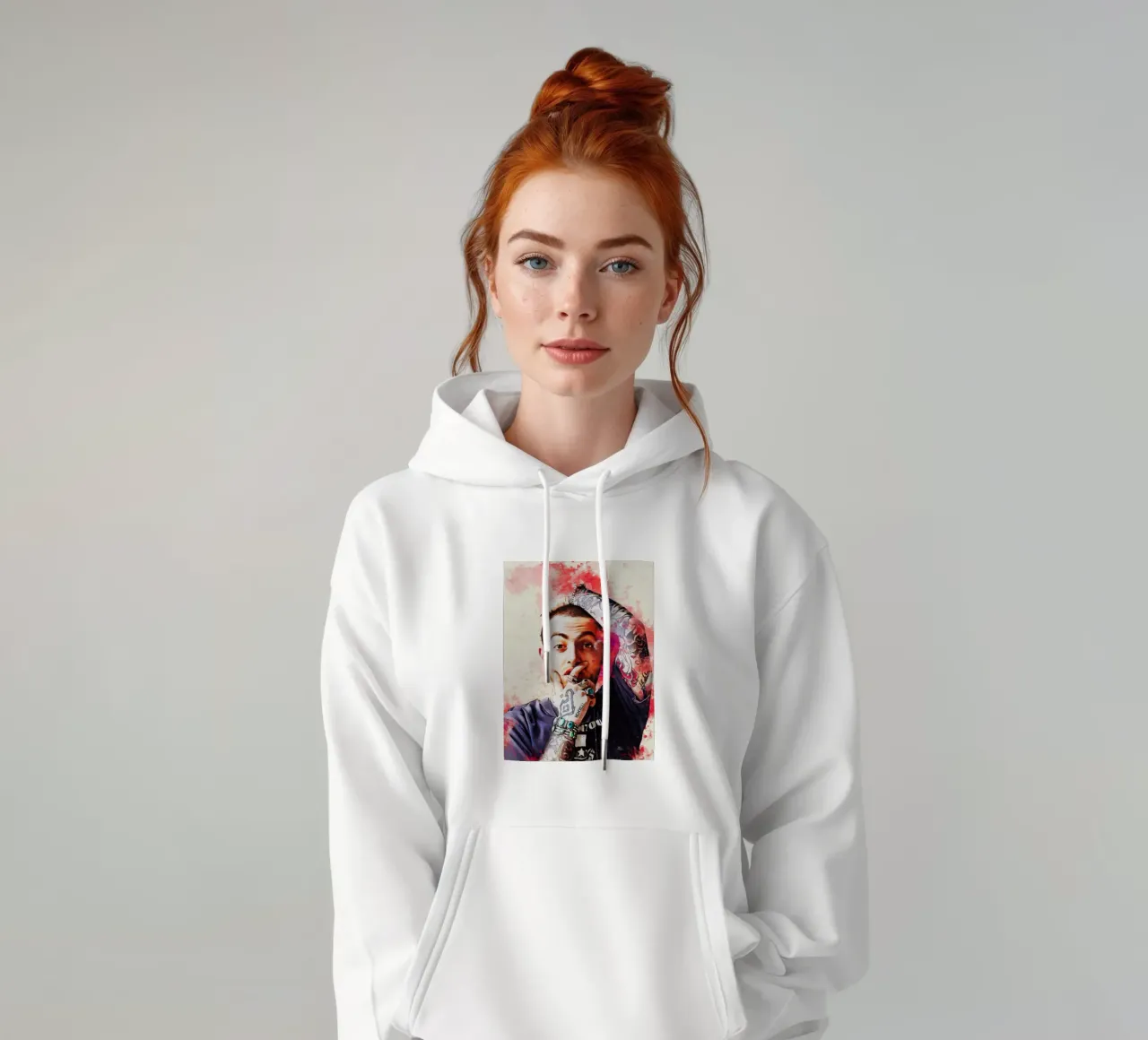 Macchia di ritratto Mac Miller felpa con cappuccio da Gunawan Rb