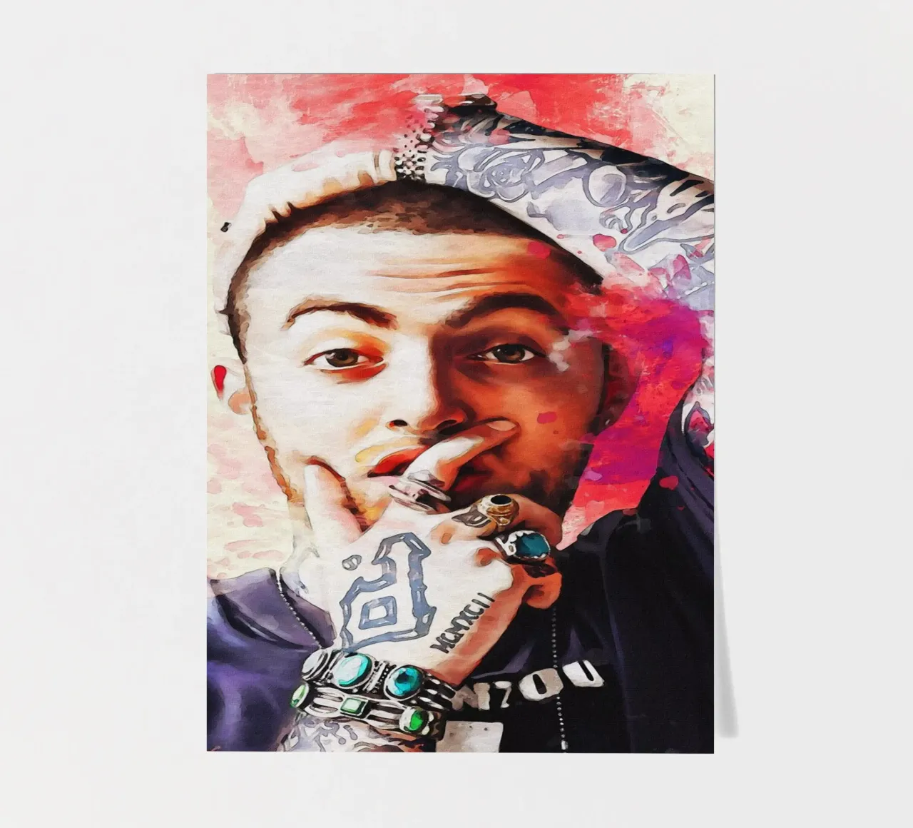 Smudge of Portrait Mac Miller sticker sheet by Gunawan Rb