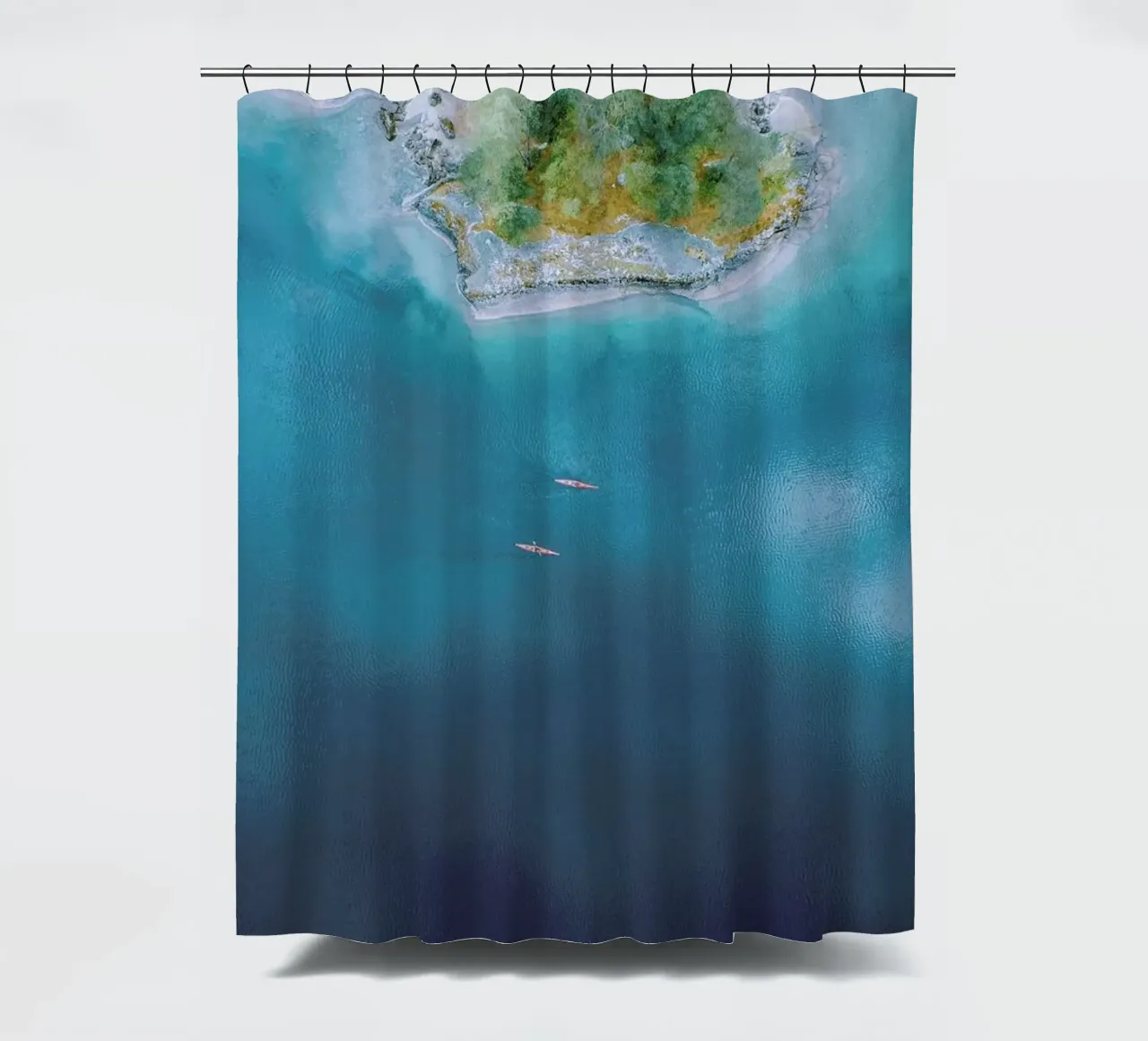 Kayaking shower curtain by Airpixels