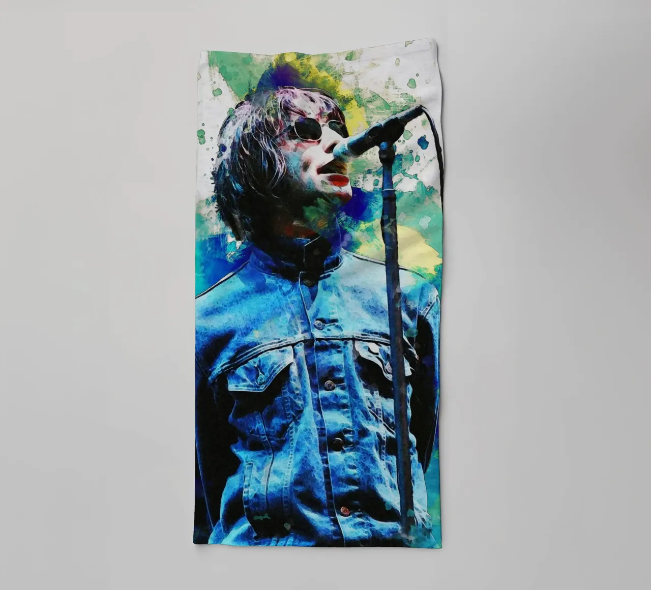 Smudge Portrait Liam Gallagher towel by Gunawan Rb
