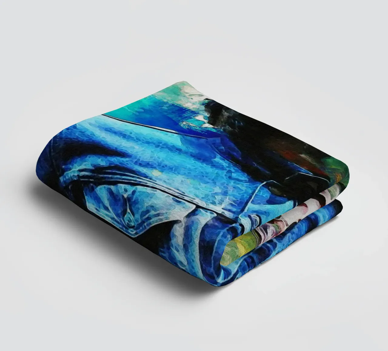 Smudge Portrait Liam Gallagher towel by Gunawan Rb