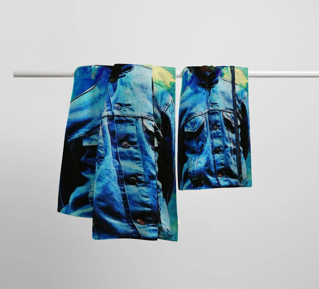 Smudge Portrait Liam Gallagher towel by Gunawan Rb