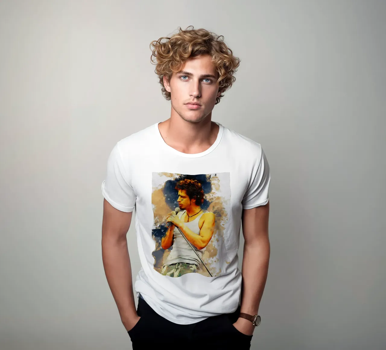 Smudge of Portrait Chris Cornell T-Shirt von Gunawan Rb