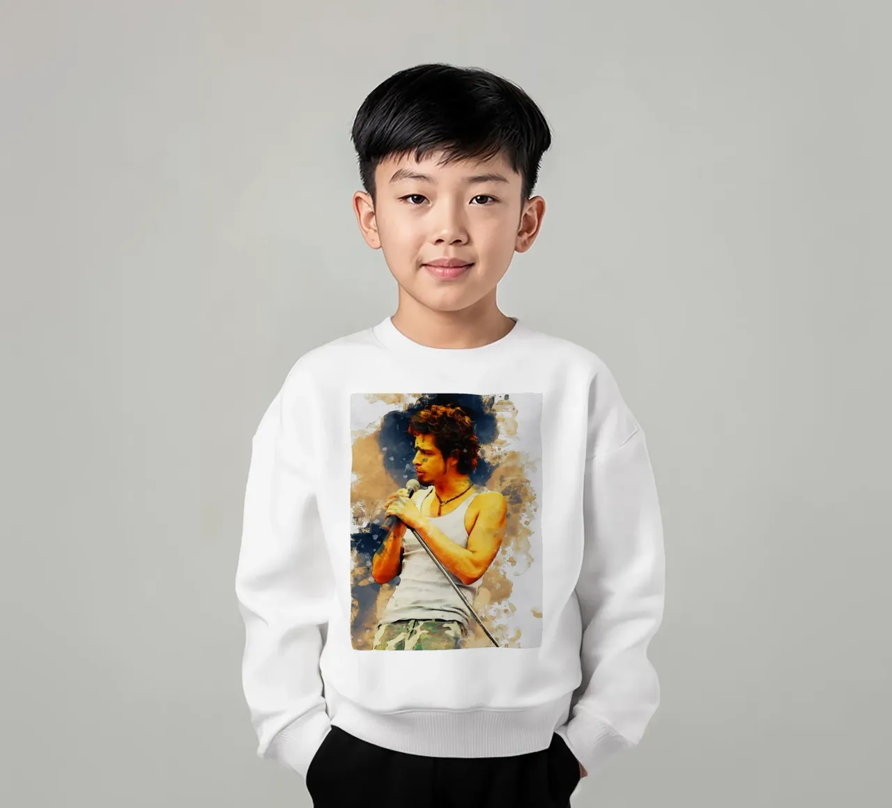Smudge of Portrait Chris Cornell Kinder Sweatshirt von Gunawan Rb