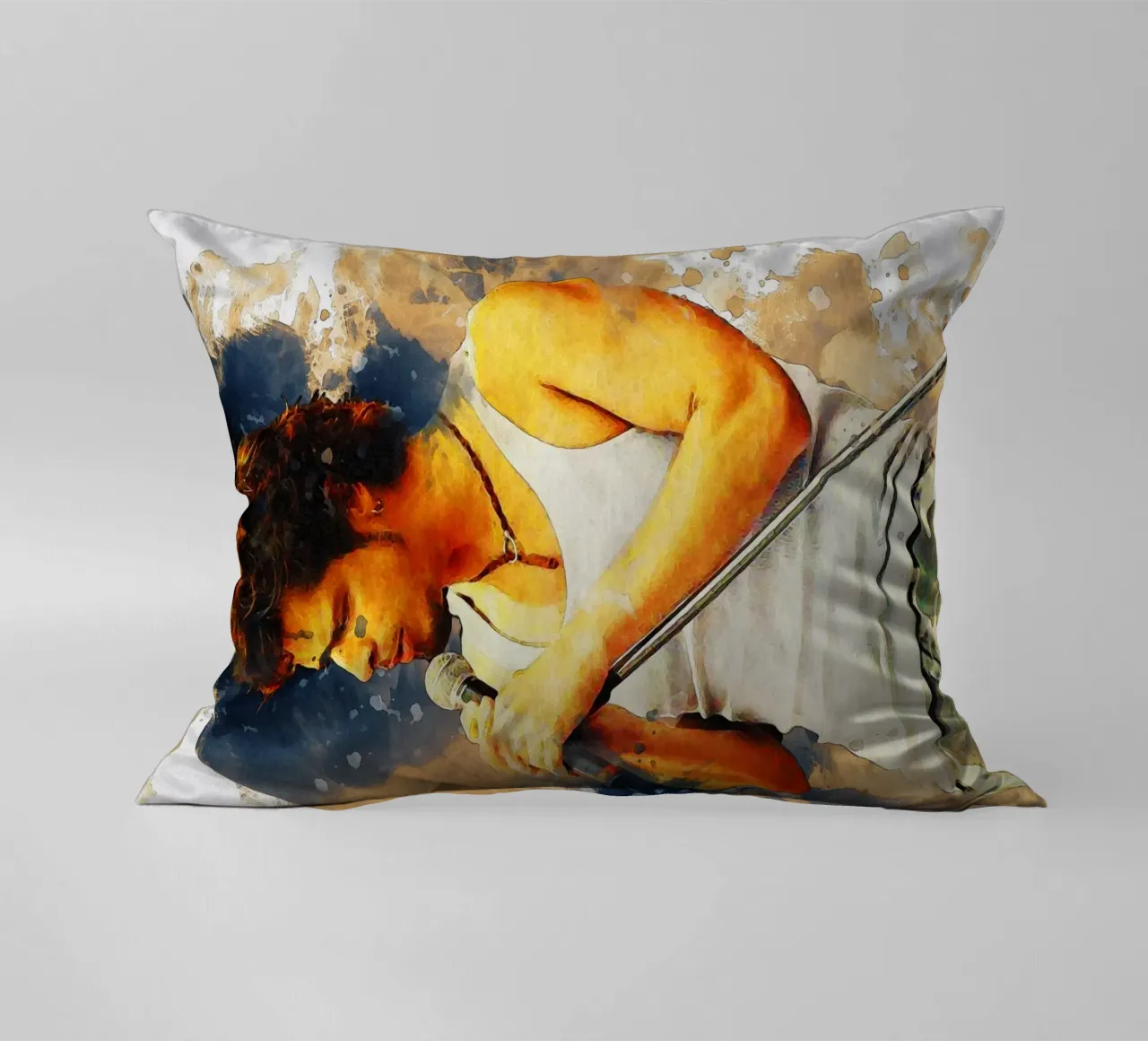 Smudge of Portrait Chris Cornell decorative cushion by Gunawan Rb