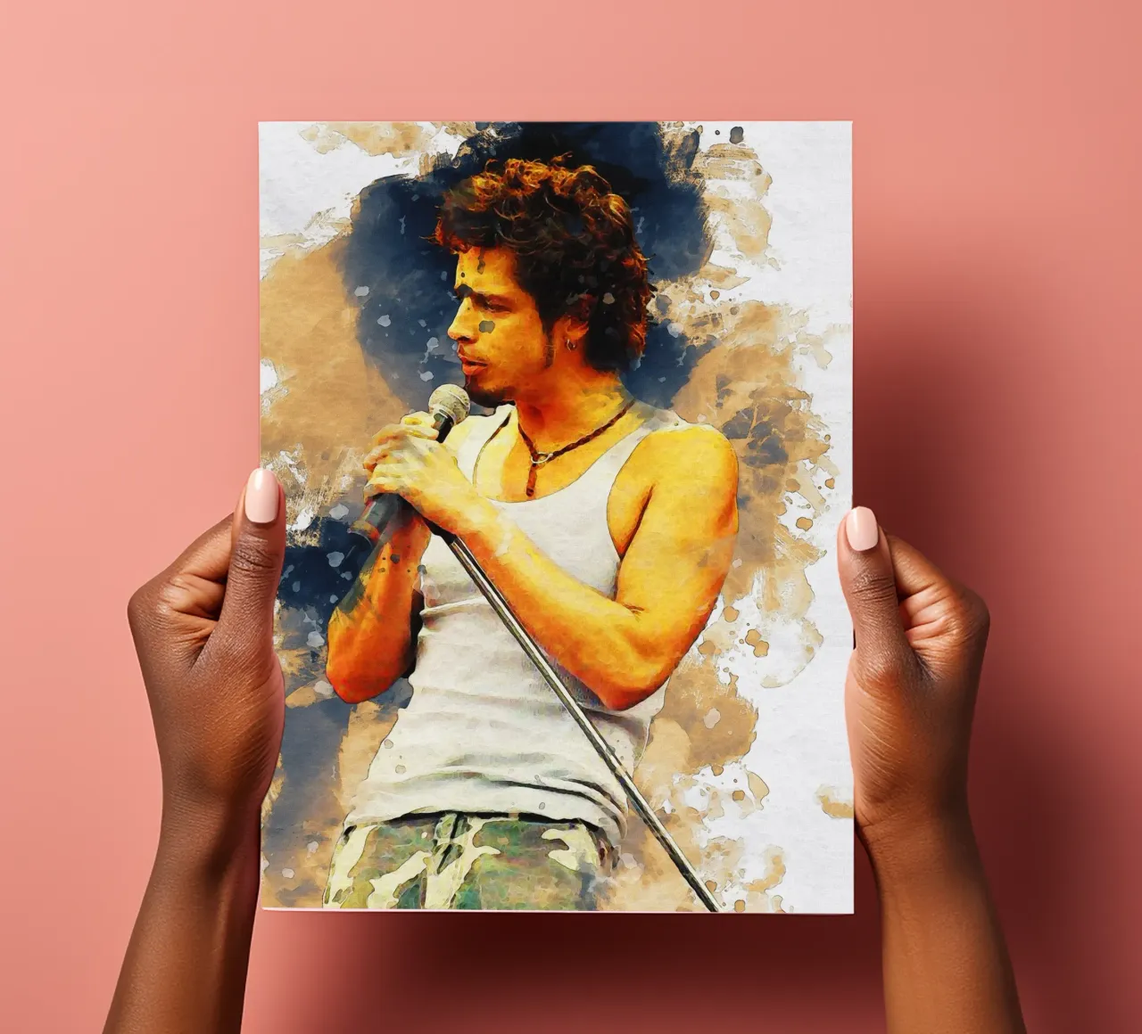Smudge of Portrait Chris Cornell Stickerbogen von Gunawan Rb