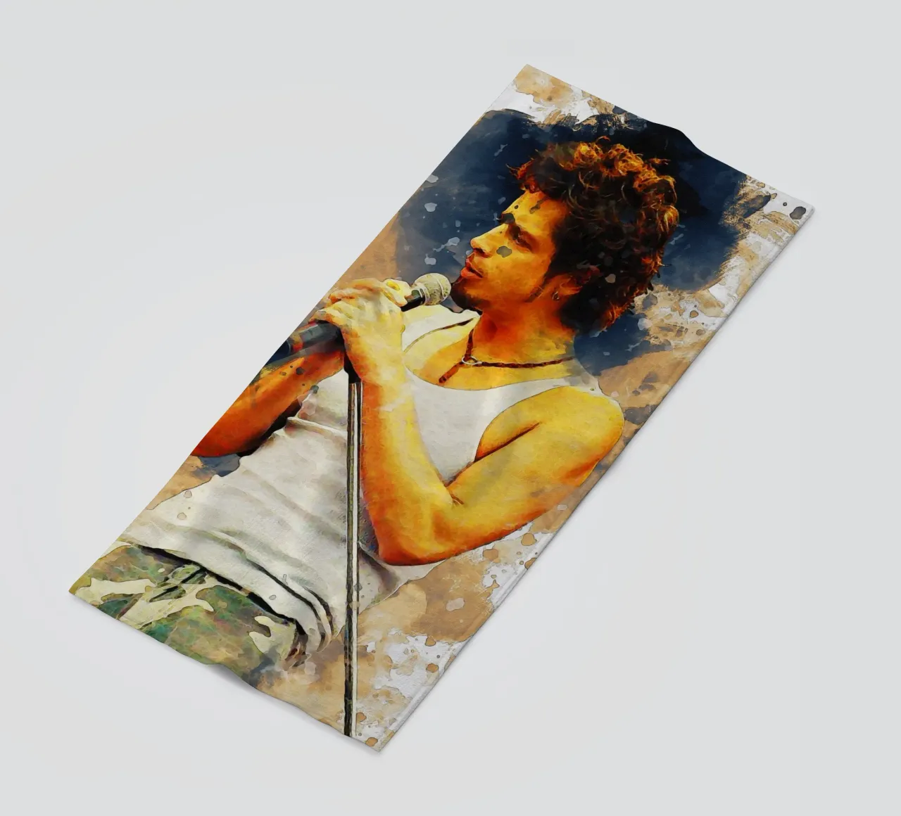 Smudge of Portrait Chris Cornell Strandtuch von Gunawan Rb