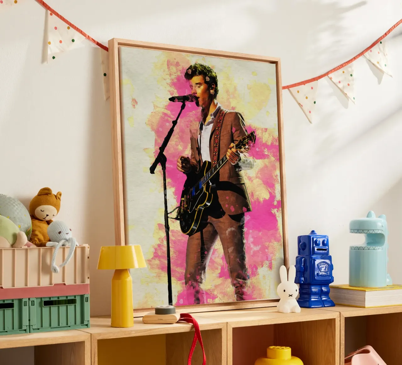 Smudge Shawn Mendes canvas met Baklijst van Gunawan Rb