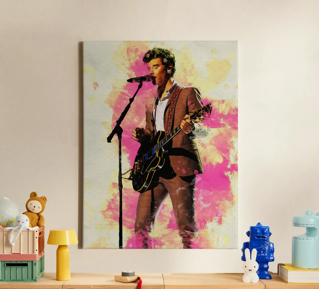 Smudge Shawn Mendes canvas met Baklijst van Gunawan Rb