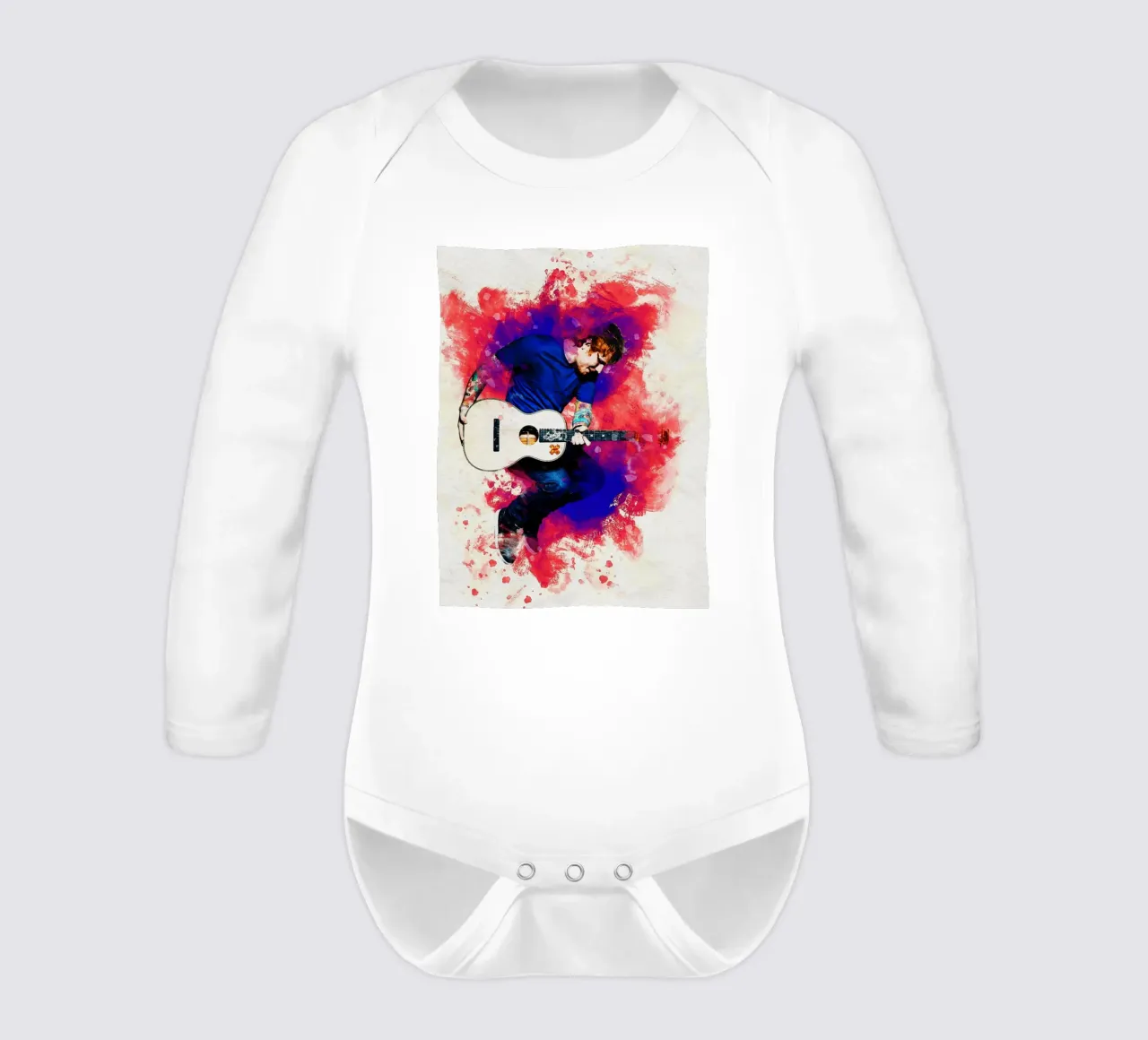 Smudge of Ed Sheeran Jumping long-sleeve baby romper by Gunawan Rb