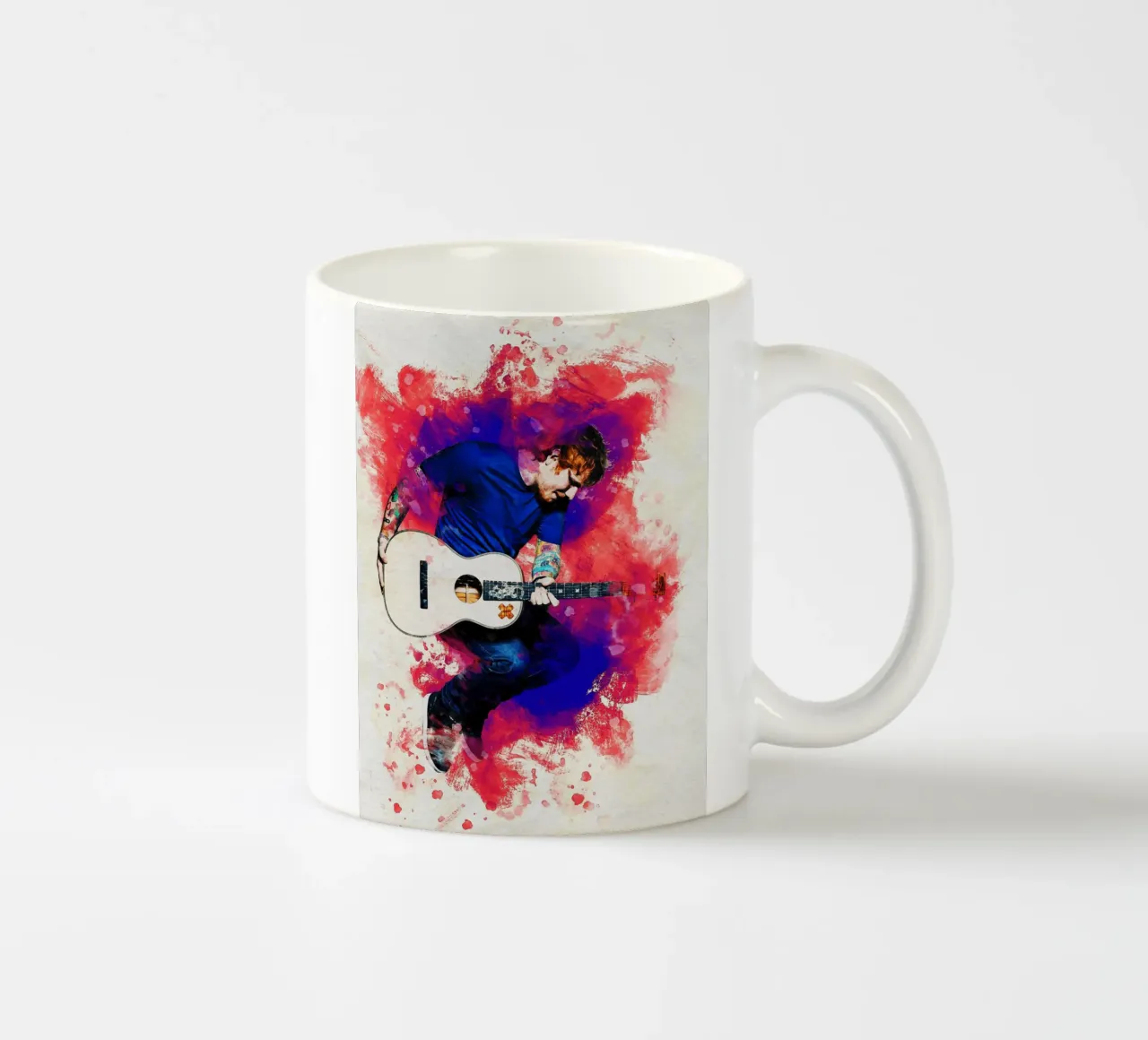 Smudge of Ed Sheeran Jumping ceramic mug by Gunawan Rb