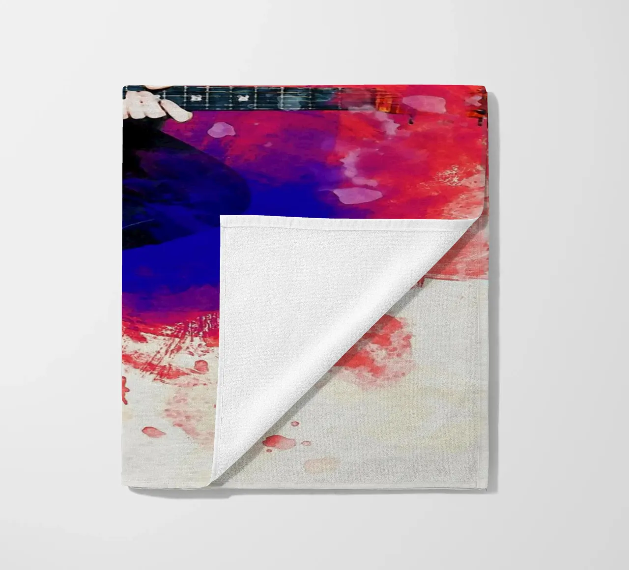 Smudge of Ed Sheeran Jumping beach towel by Gunawan Rb