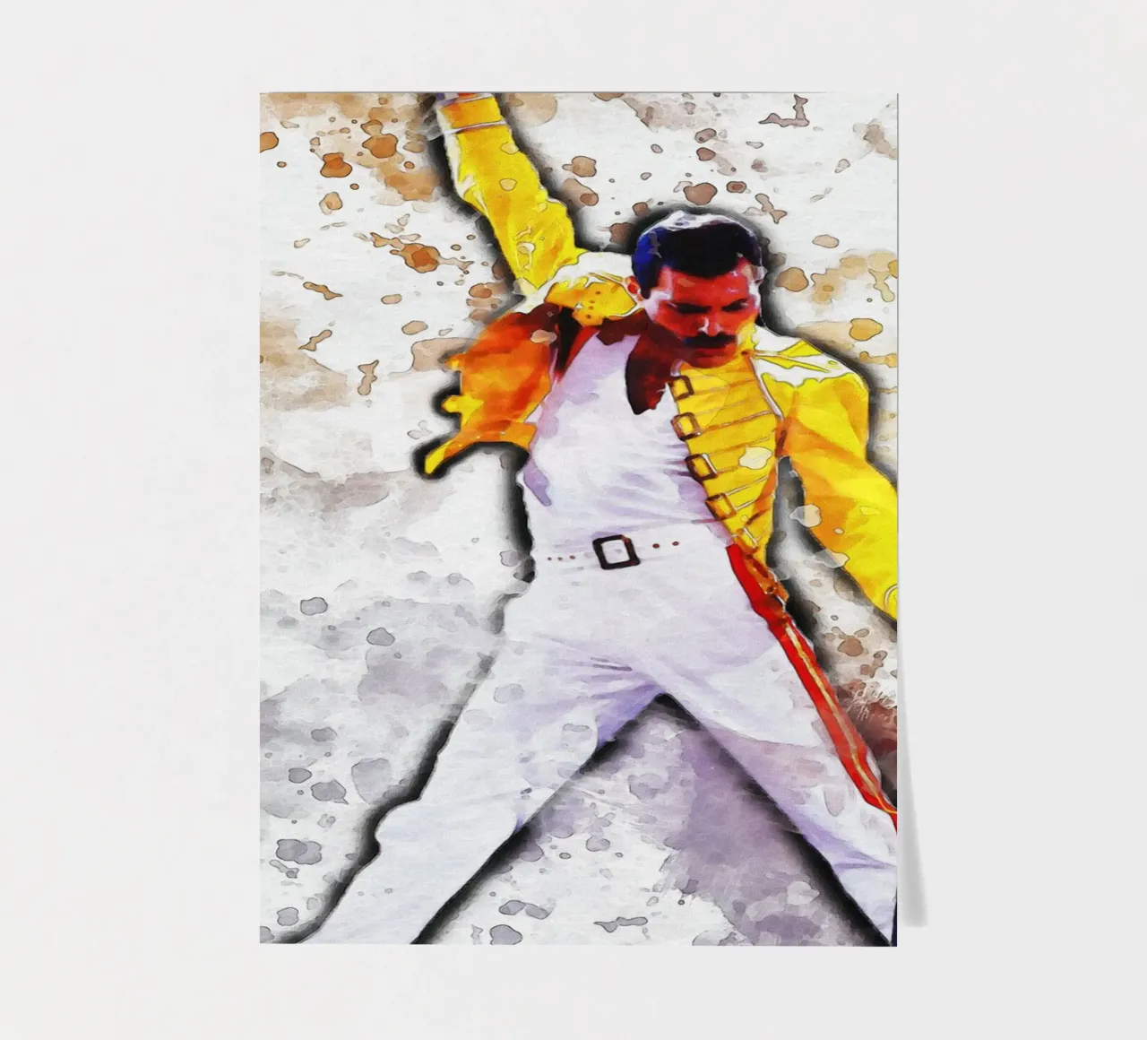 Smudge of Portrait Freddie Mercury Yellow Jacket sticker sheet by Gunawan Rb