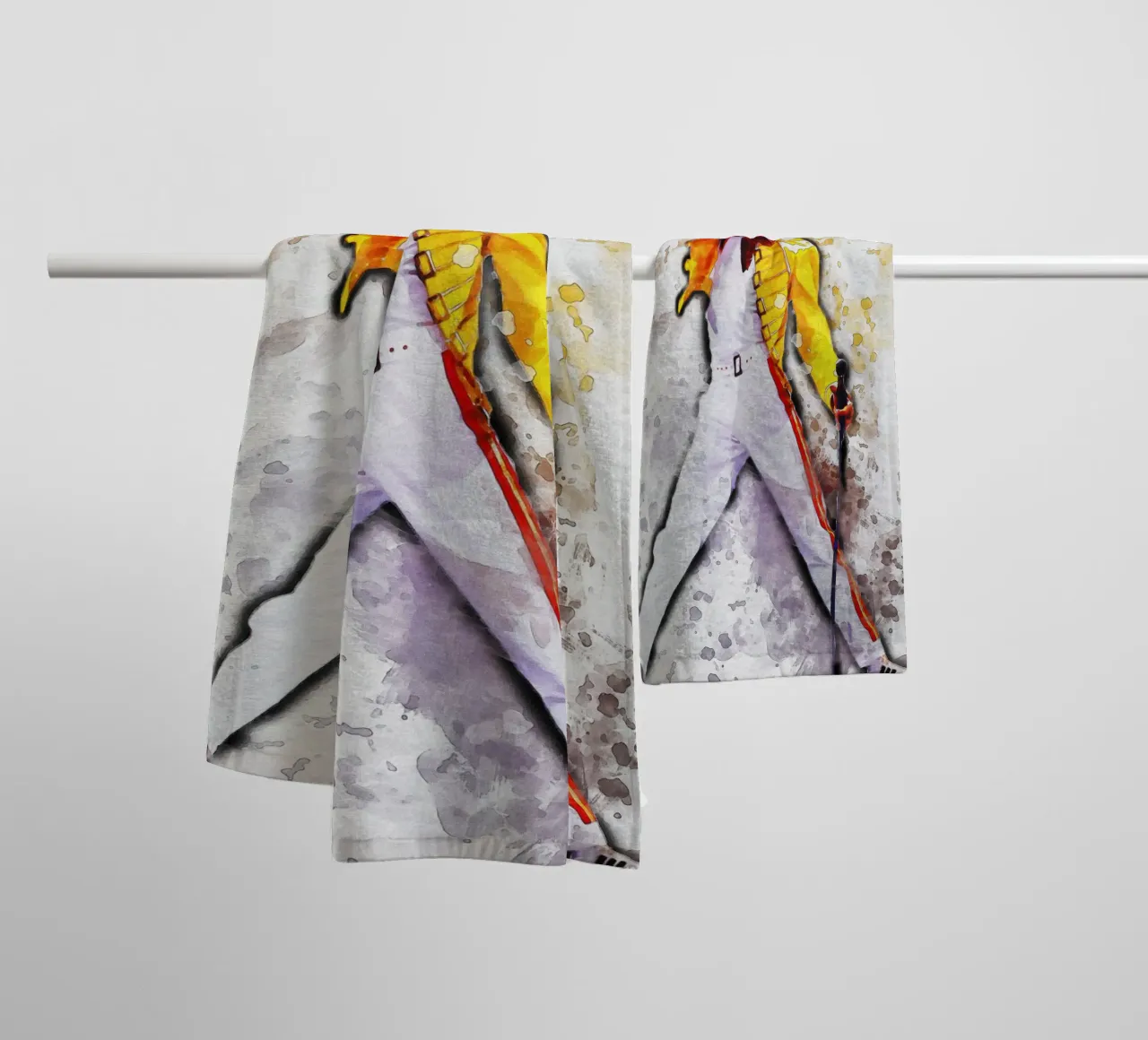 Brouillon de Portrait Freddie Mercury Gilet Jaune serviette de bain de Gunawan Rb