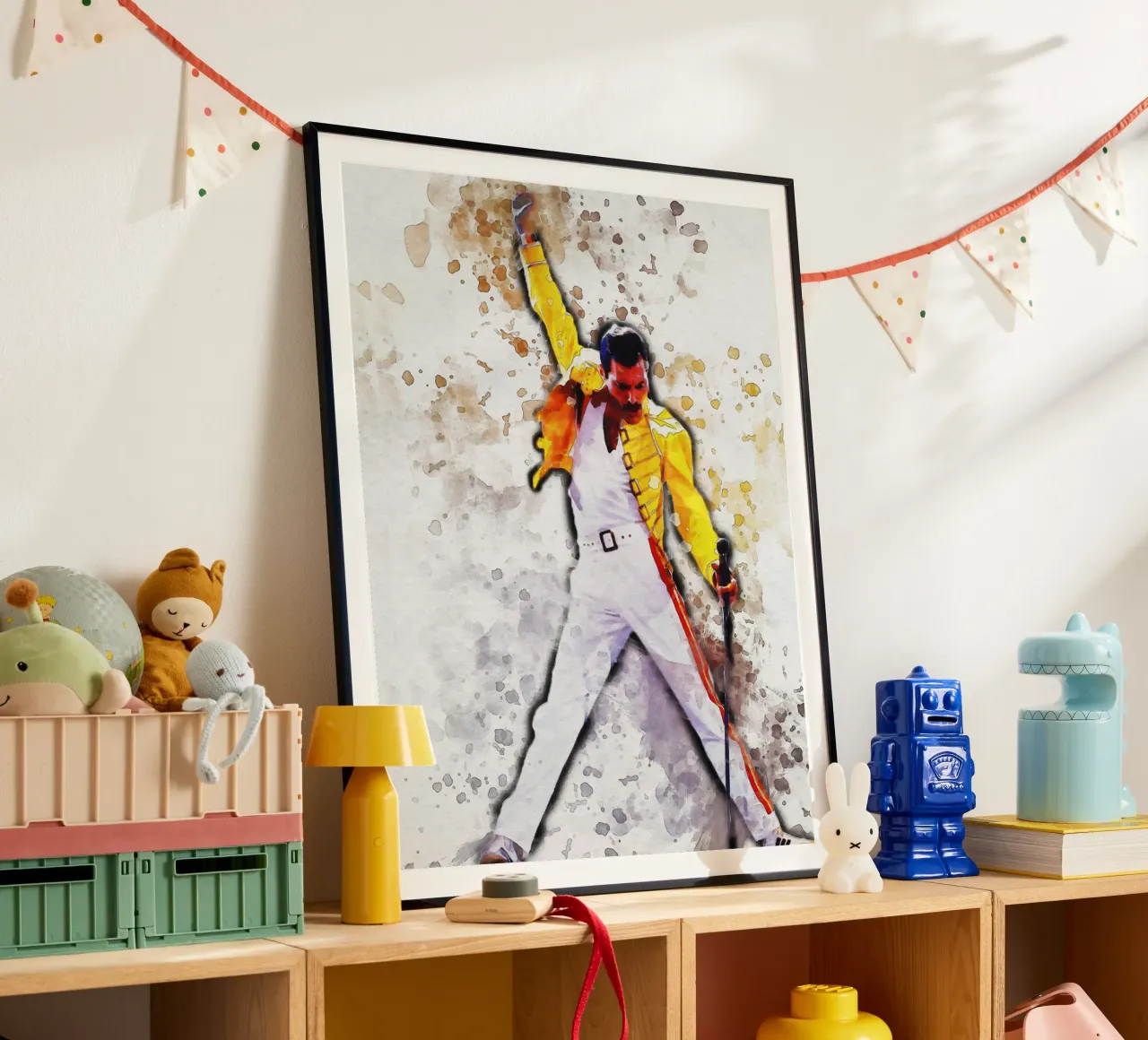 Smudge of Portrait Freddie Mercury Yellow Jacket hahnemühle by Gunawan Rb