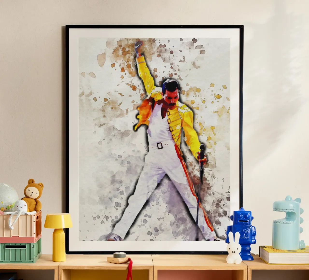 Smudge of Portrait Freddie Mercury Yellow Jacket hahnemühle by Gunawan Rb