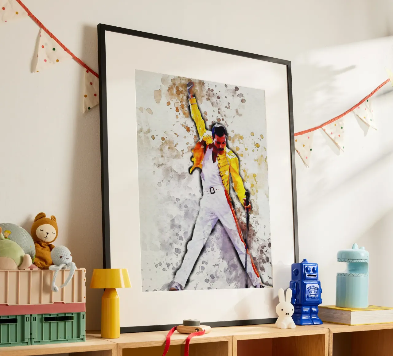Smudge of Portrait Freddie Mercury Yellow Jacket hahnemühle by Gunawan Rb