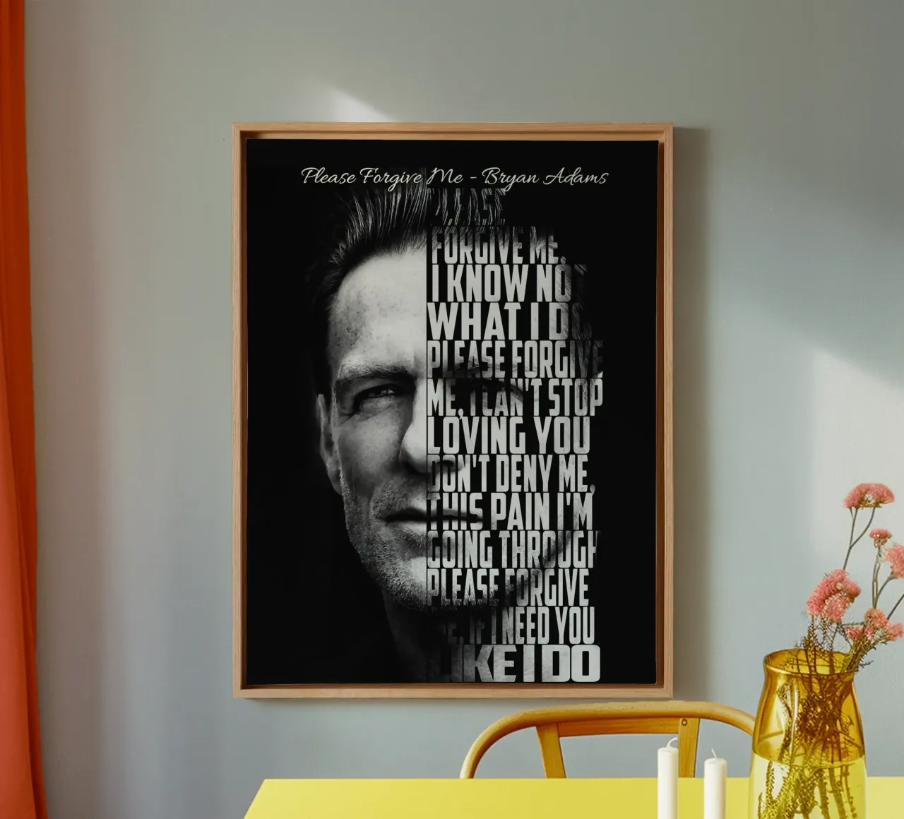 Please Forgive Me Text art canvas with Floater frame by Gunawan Rb