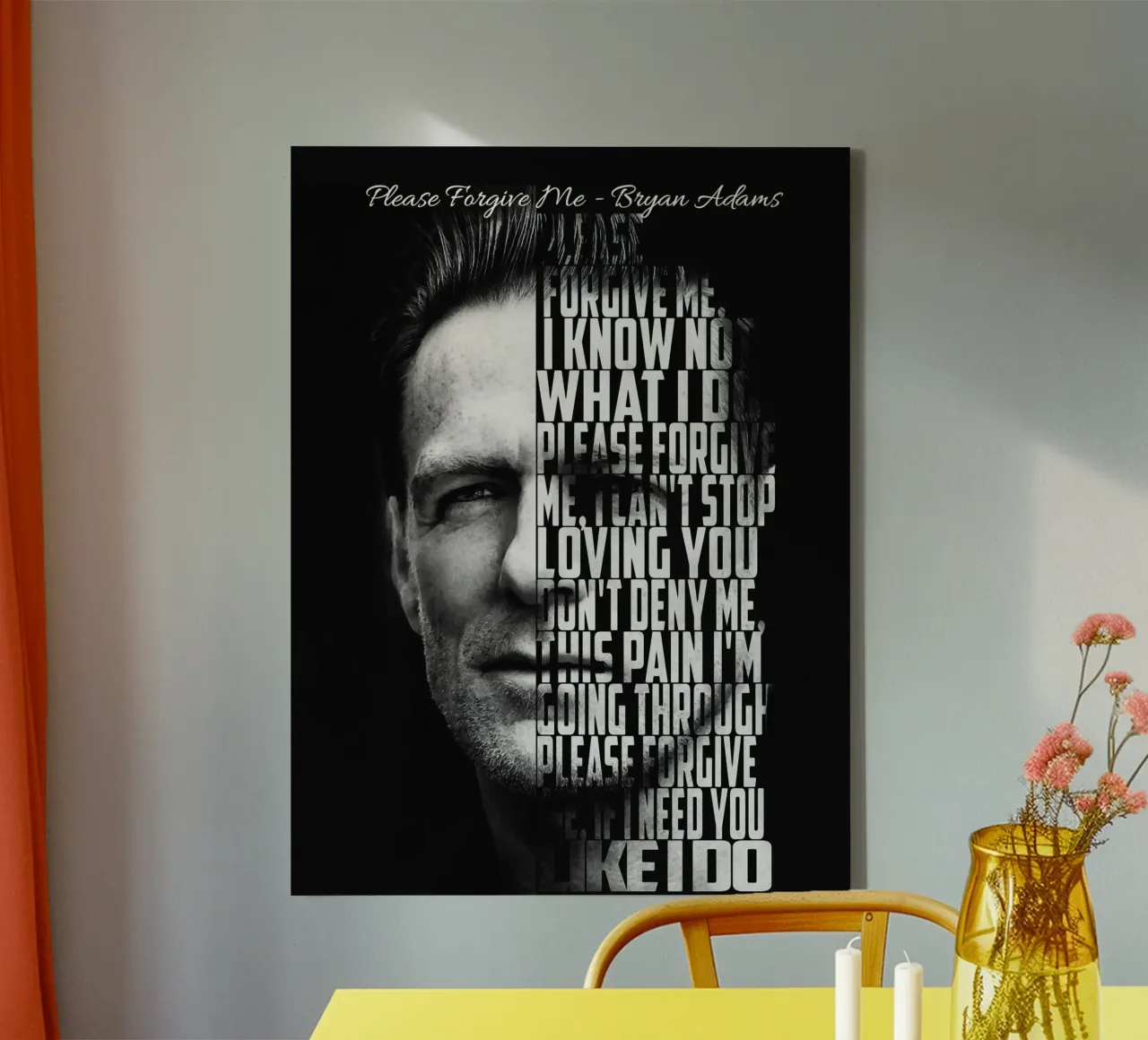 Please Forgive Me Text art canvas with Floater frame by Gunawan Rb