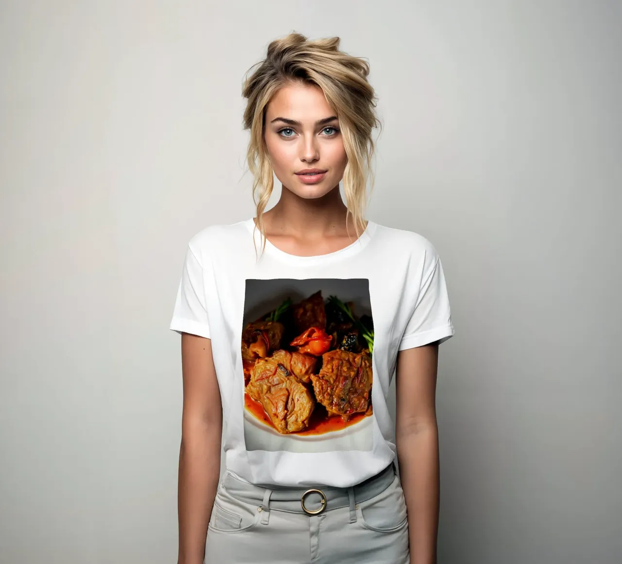 Sabroso estofado de ternera a fuego lento con hierbas y verduras camiseta de mujer de DesignDoodle