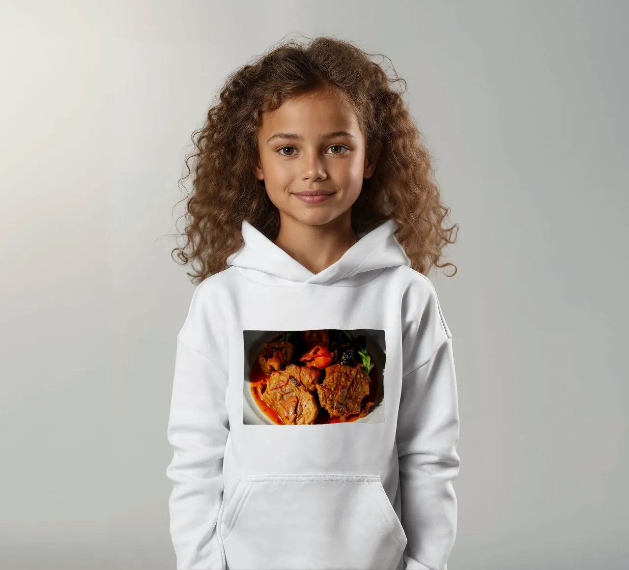 Savory slow-cooked beef stew with herbs and vegetables kids hoodie by DesignDoodle