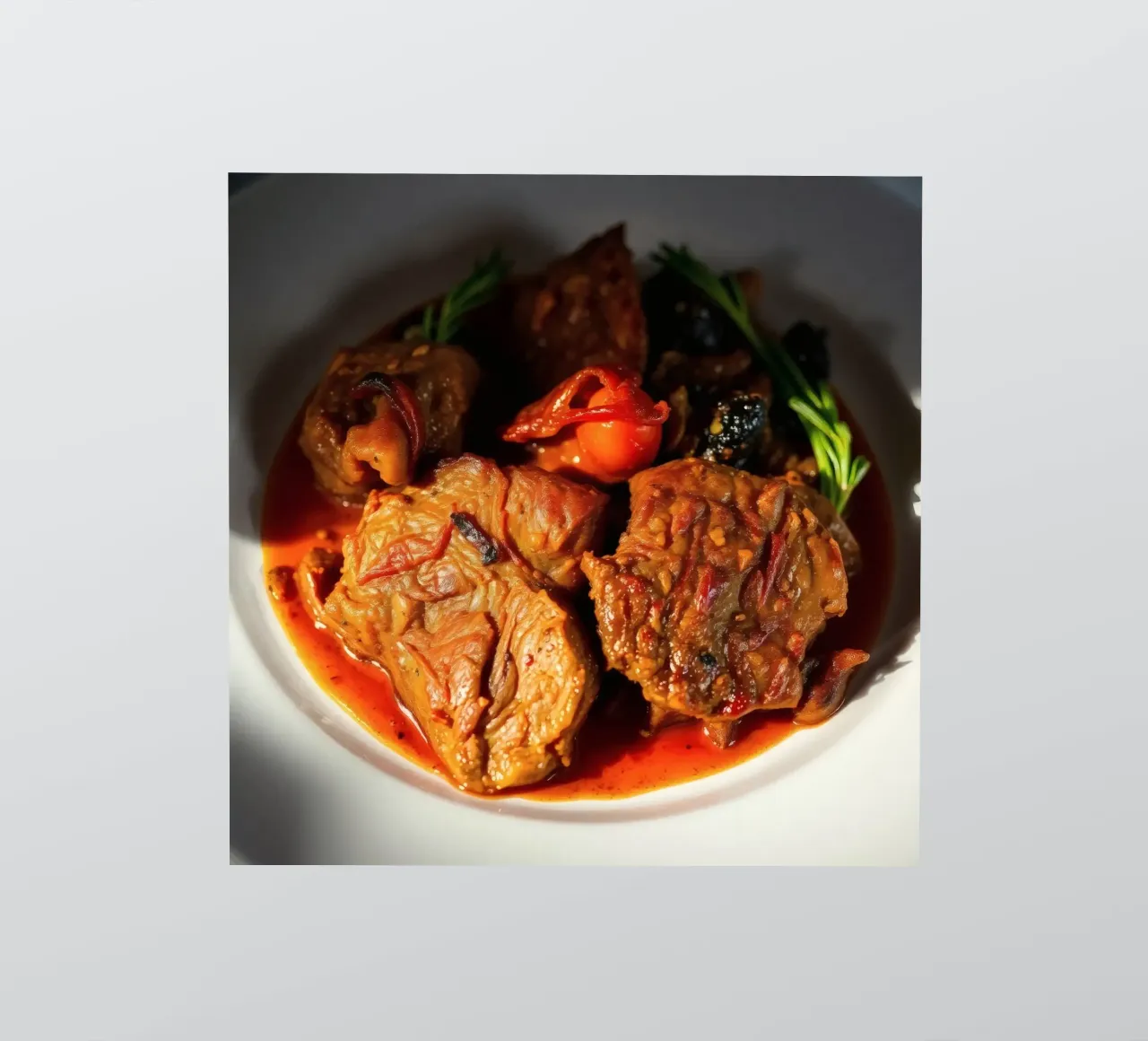 Sabroso estofado de ternera a fuego lento con hierbas y verduras pegatina de DesignDoodle