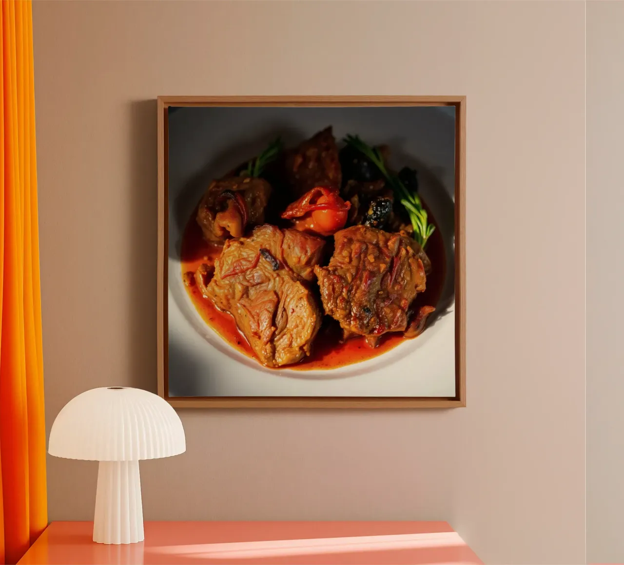 Savory slow-cooked beef stew with herbs and vegetables canvas by DesignDoodle