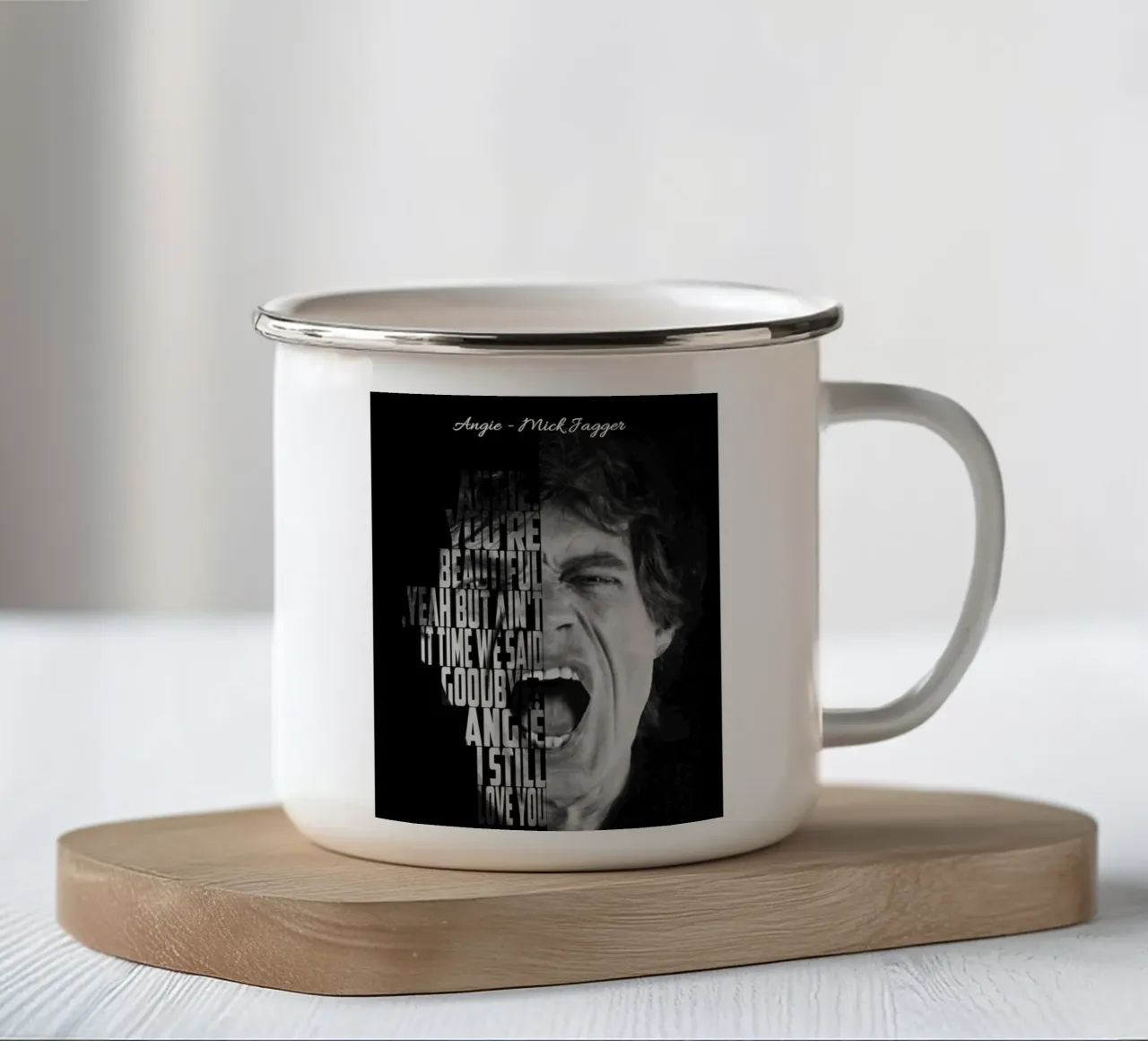Angie Arte del testo tazza in smalto da Gunawan Rb