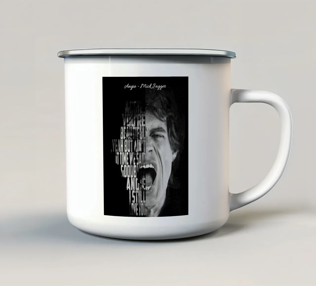 Angie Arte del testo tazza in smalto da Gunawan Rb